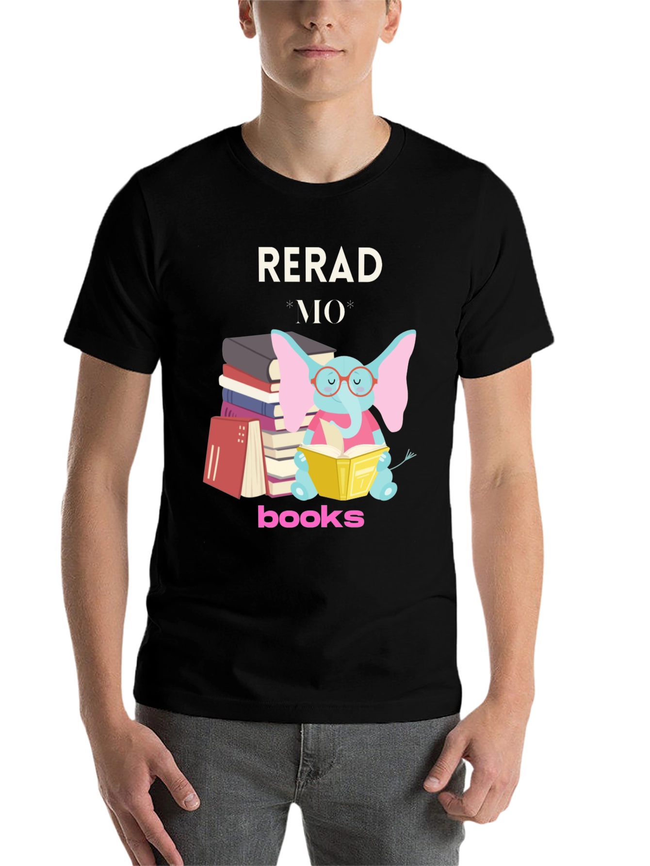 Black Read More Books T-Shirt view 7