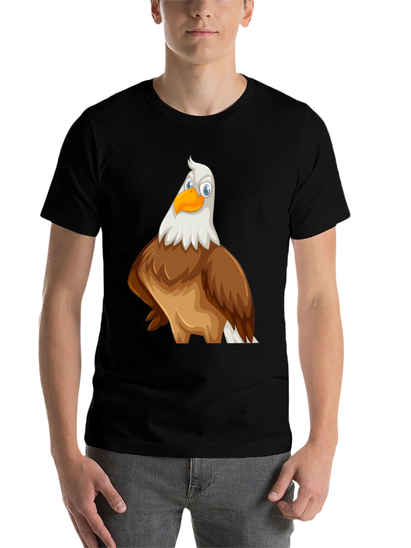Black Eagle Cartoon Graphic Print Tee view 7