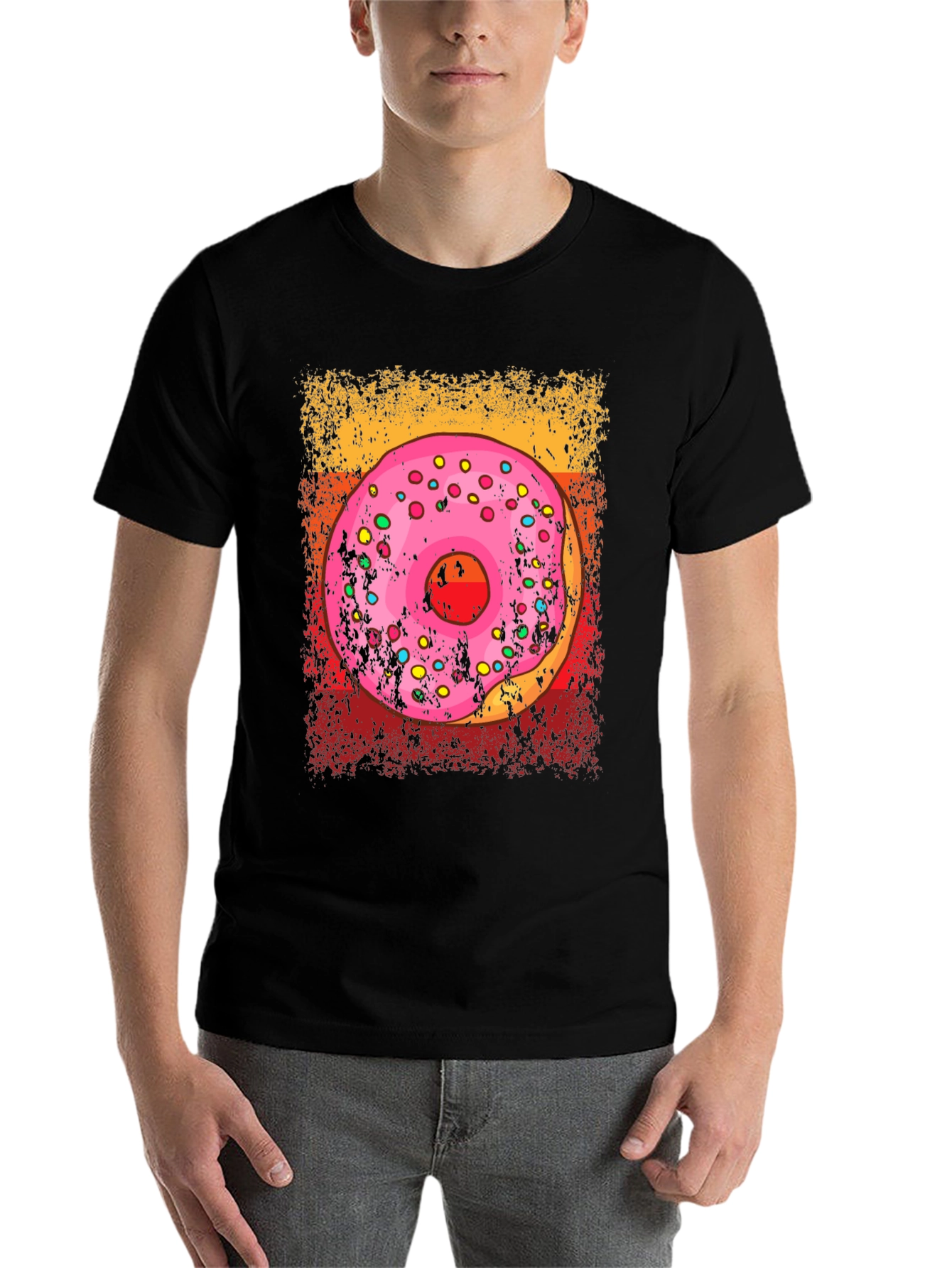 Black Donut T-Shirt - Sweet Treat Graphic Tee view 7