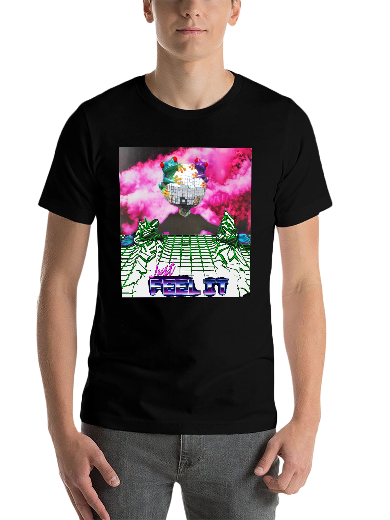 Black Retro Frogs Disco Ball Graphic Tee view 7