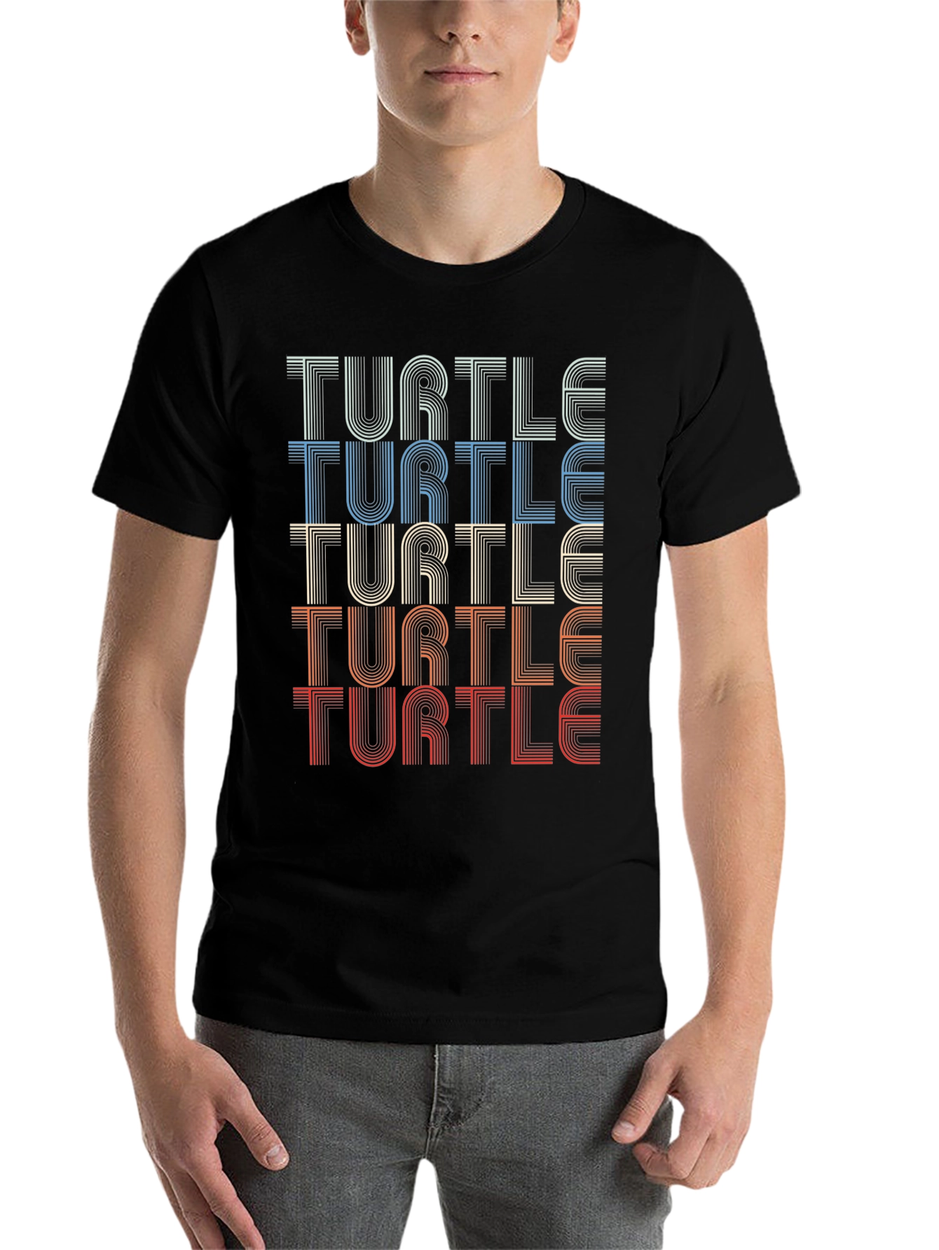 Black Retro Turtle T-Shirt - Vintage Style Tee view 7