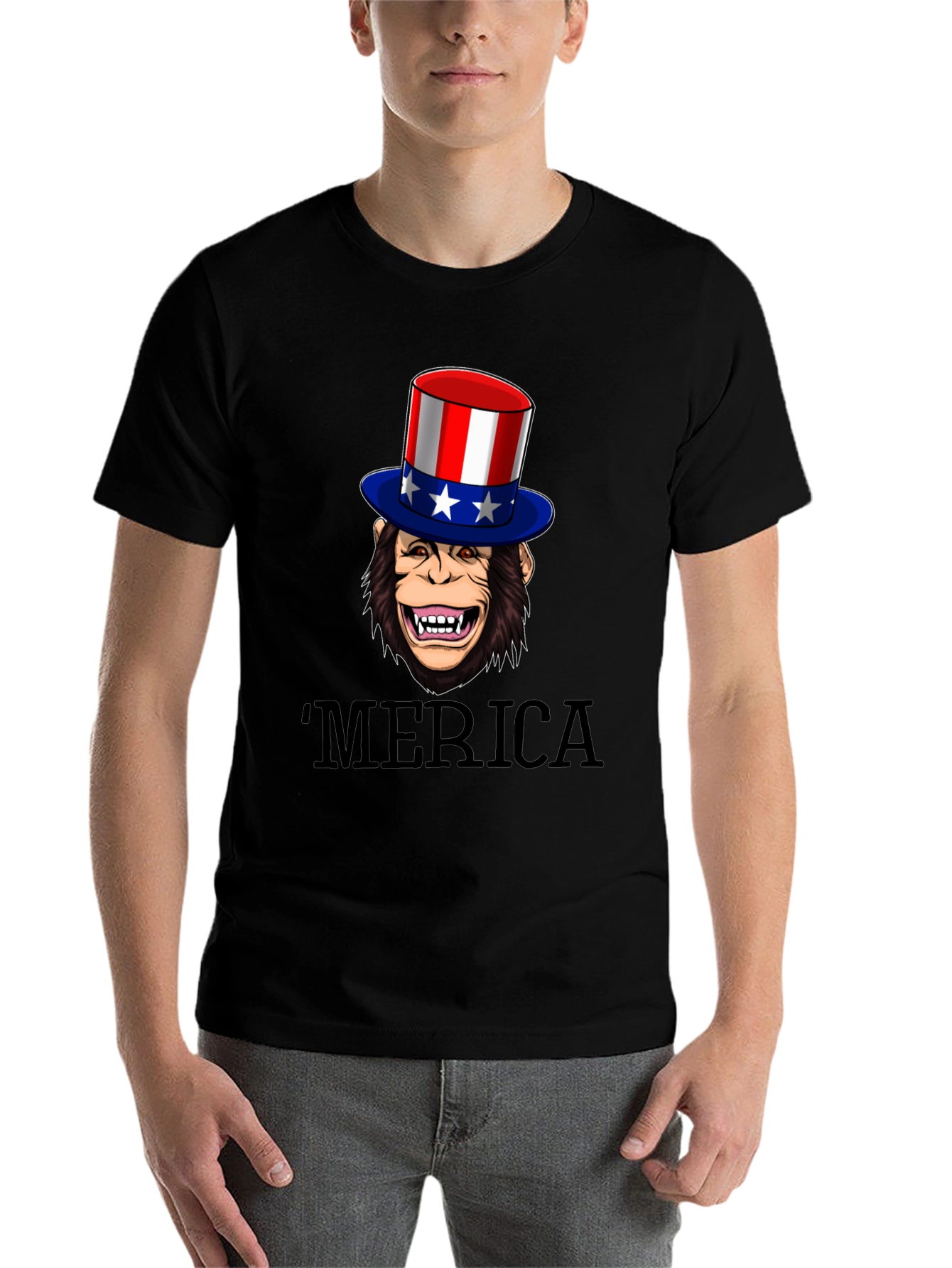 Black Patriotic Monkey T-Shirt view 7