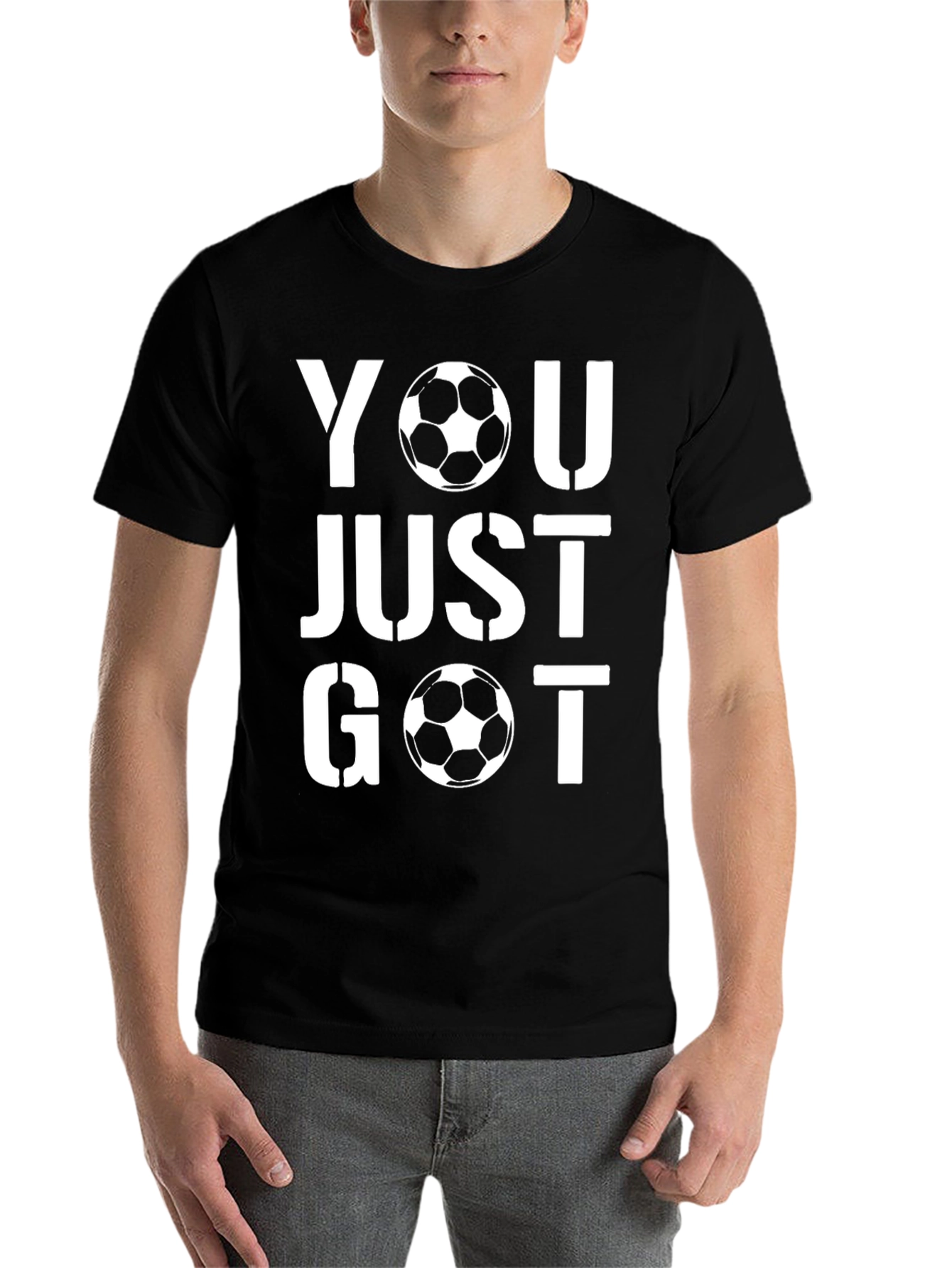 Black You Got Soccer T-Shirt - Black Cotton Graphic Tee view 7