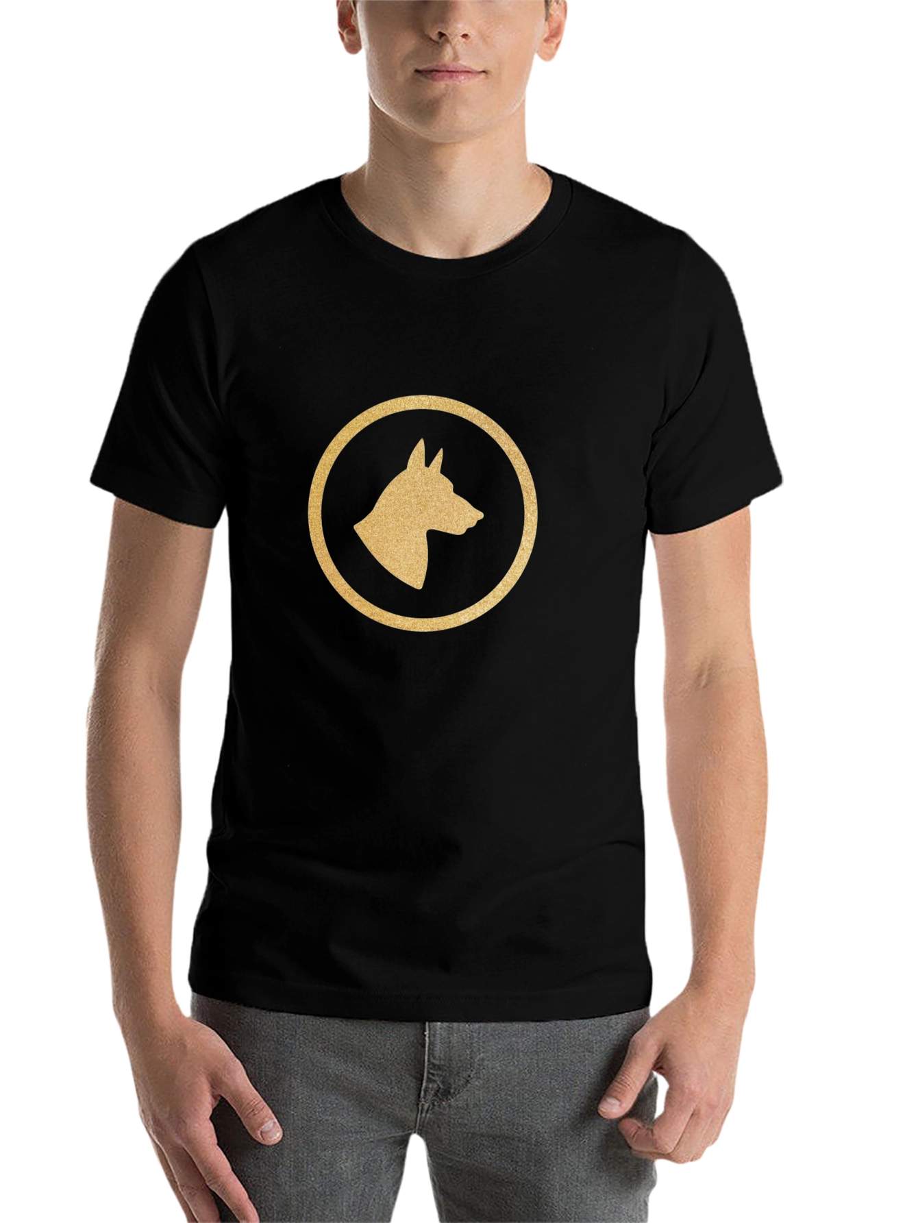 Black Dog Silhouette Graphic Tee - Black Cotton Blend view 7