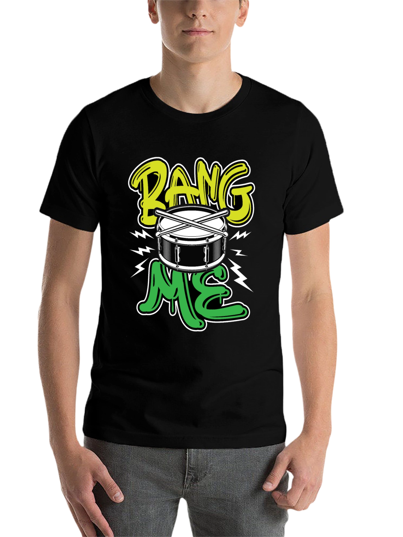 Black Bang Me Drummer T-Shirt view 7