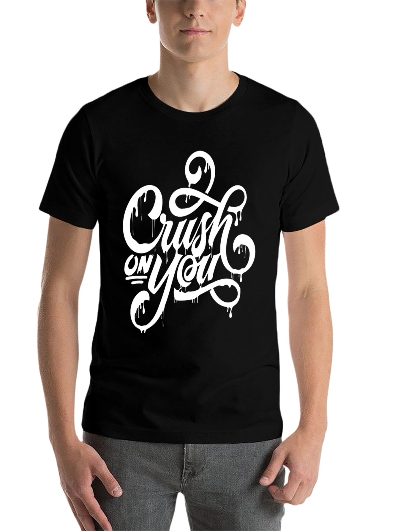 Black Crush On You Black Graphic T-Shirt for Men view 7