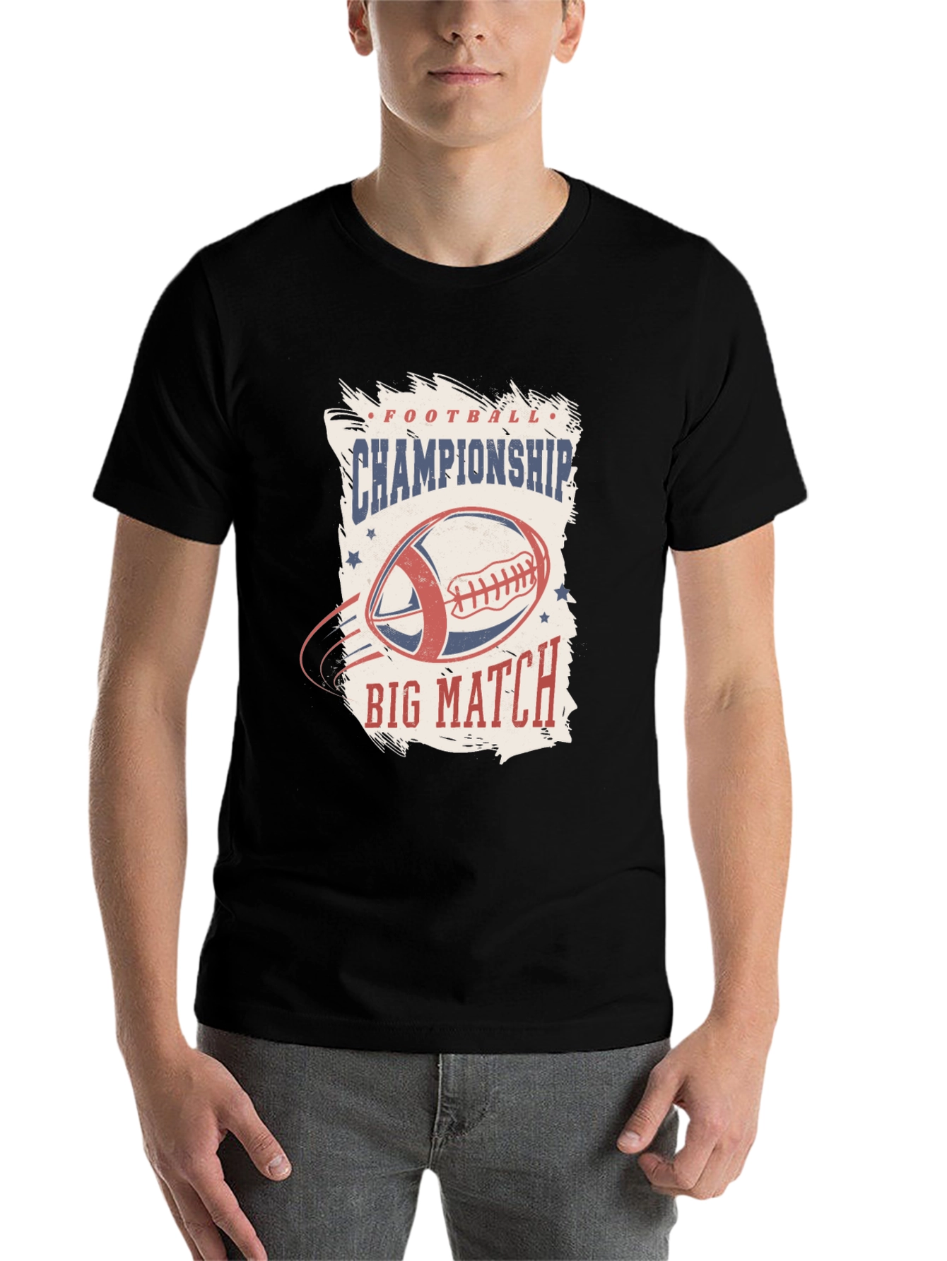 Black Football Championship Big Match Graphic Tee view 7