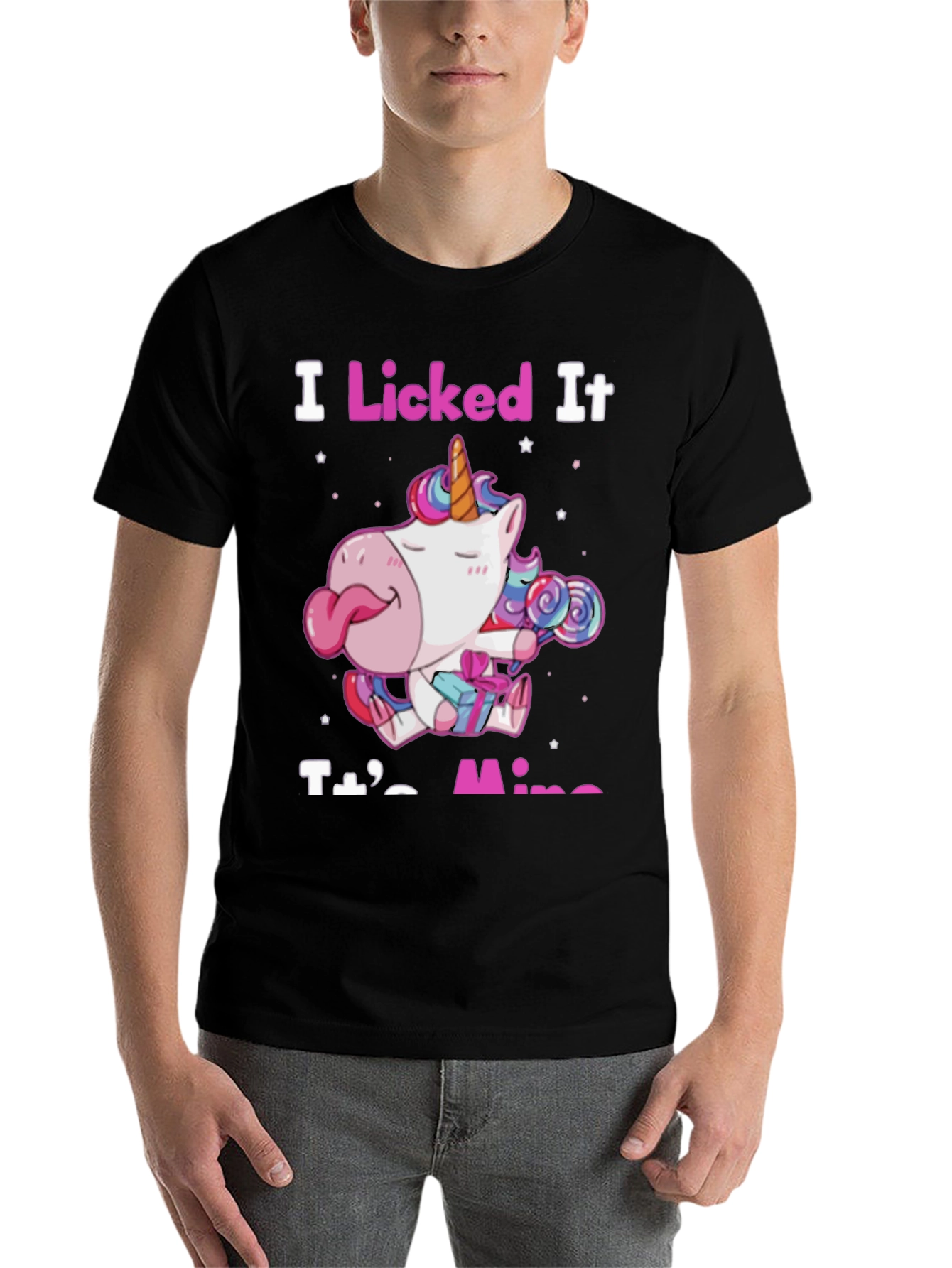 Black I Licked It Unicorn T-Shirt view 7