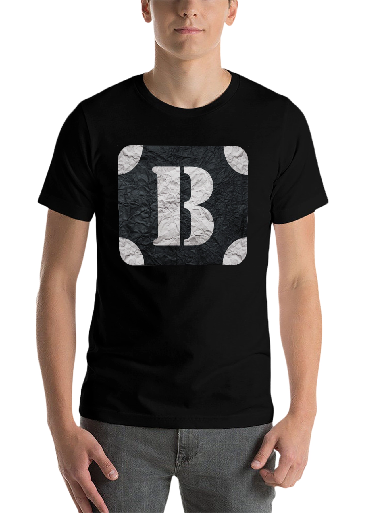 Black Letter B Graphic T-Shirt - Stylish Black Tee view 7