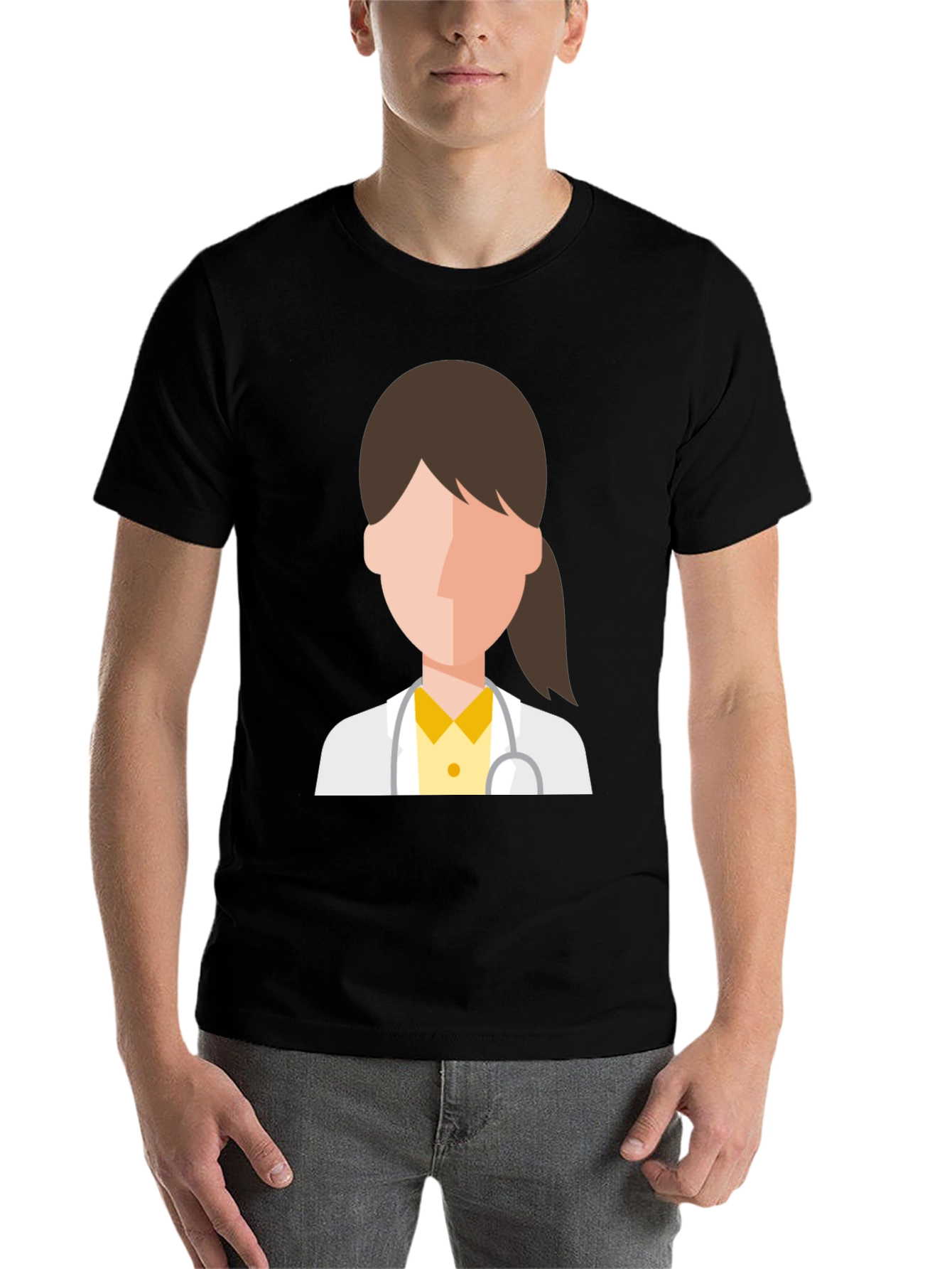 Black Doctor Graphic T-Shirt - Black Cotton Tee view 7
