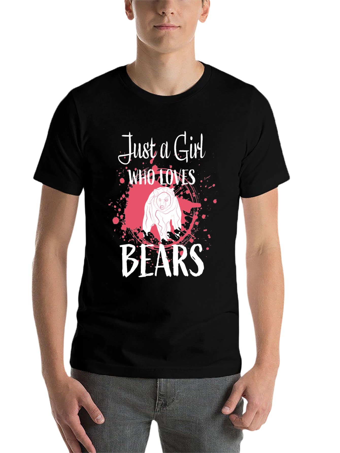 Black Just a Girl Who Loves Bears T-Shirt view 7