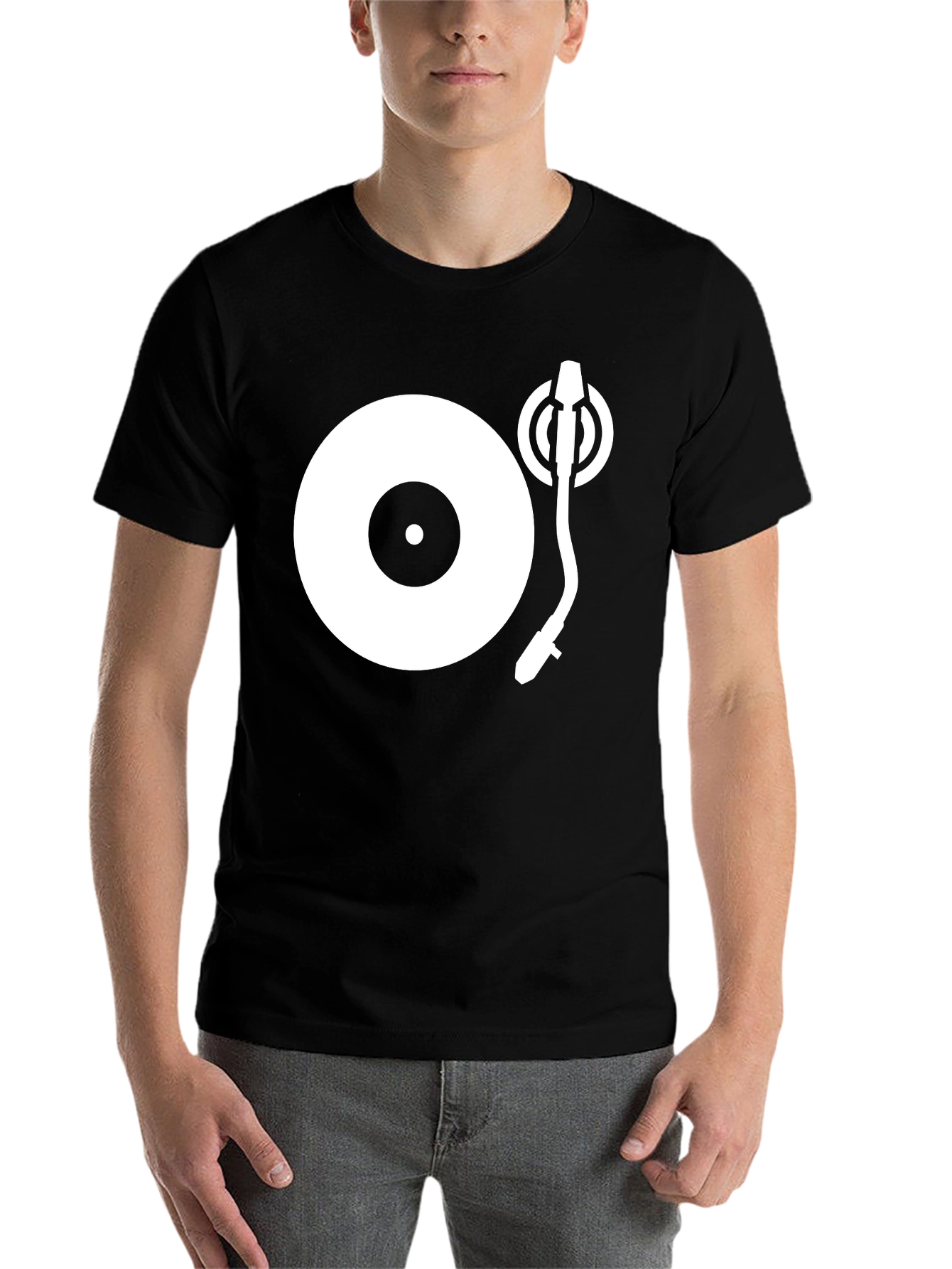 Black Turntable Graphic Black T-Shirt view 7
