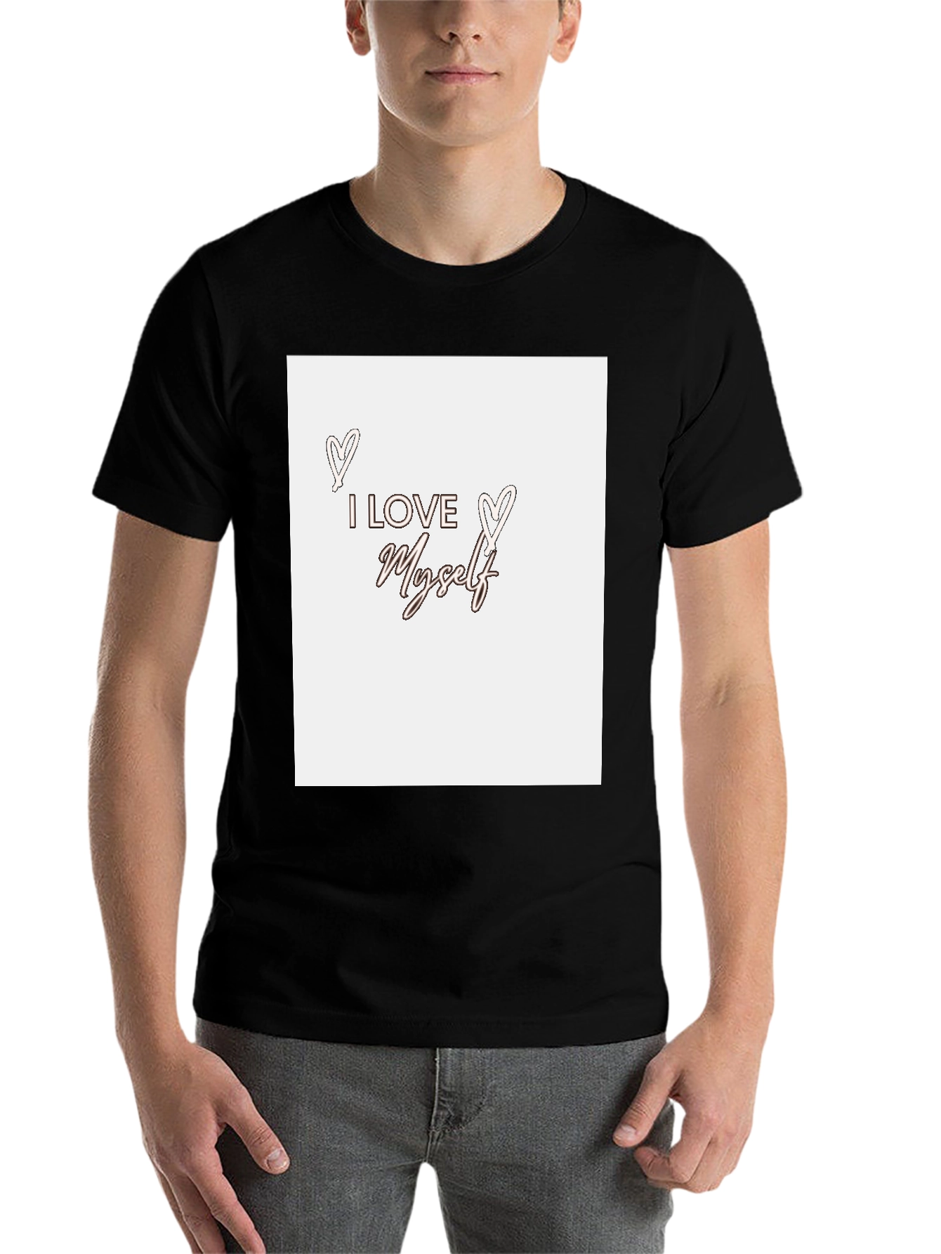 Black I Love Myself Graphic T-Shirt - Trendy Tee view 7