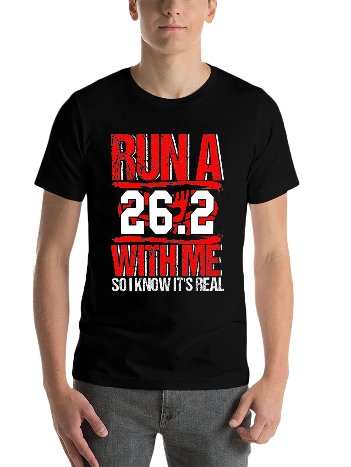 Black Run A 26.2 With Me Graphic T-Shirt view 7