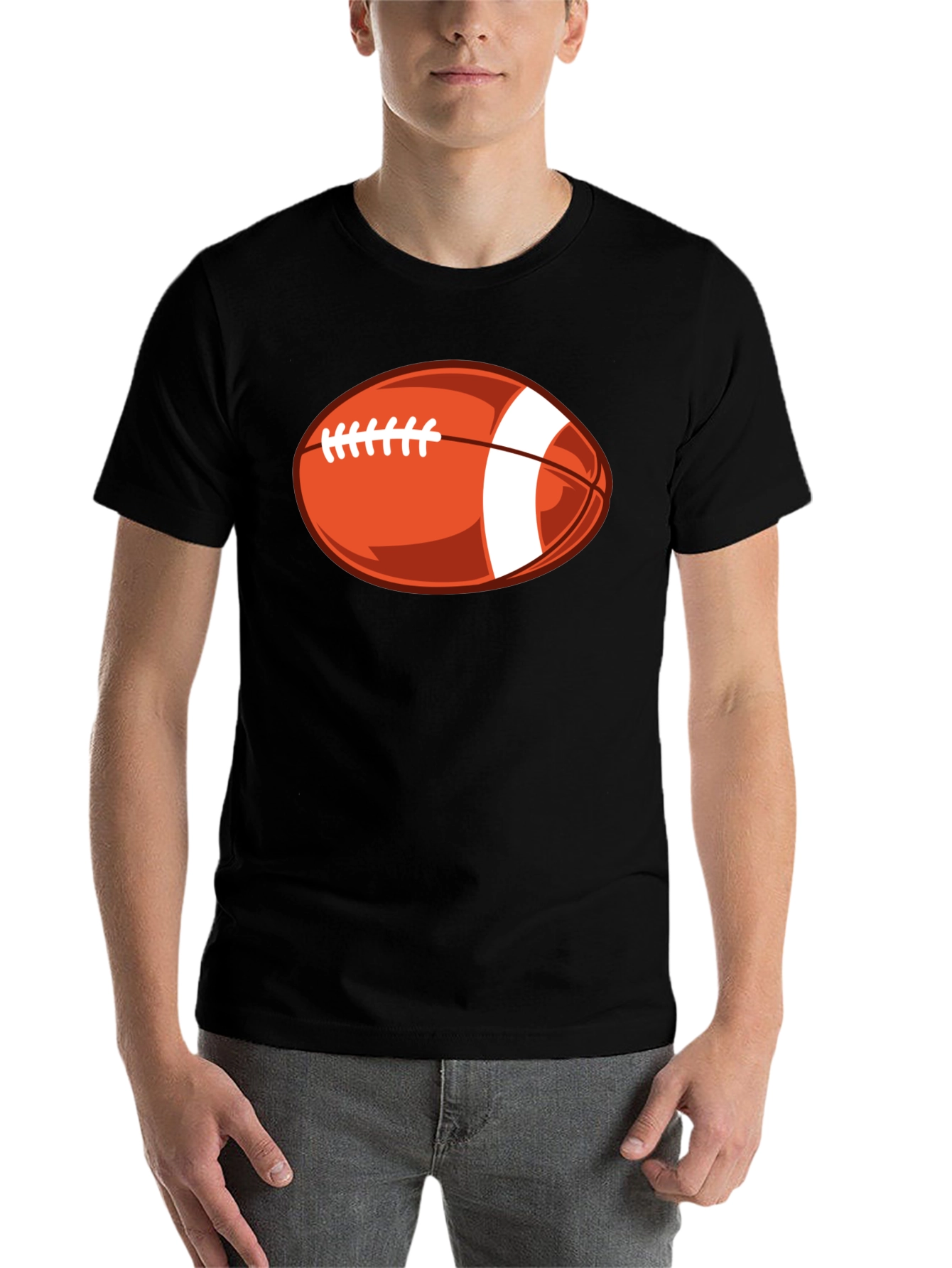 Black Football Graphic Tee - Stylish Black T-Shirt view 7
