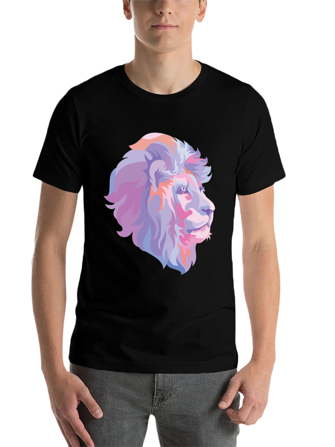 Black Lion Graphic Tee - Stylish Animal Print T-Shirt view 7