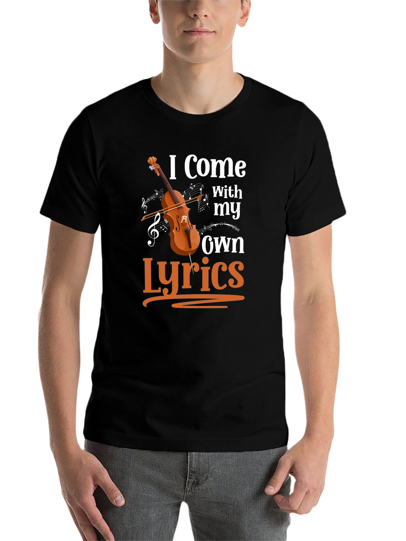 Black I Come With My Own Lyrics Graphic T-Shirt view 7