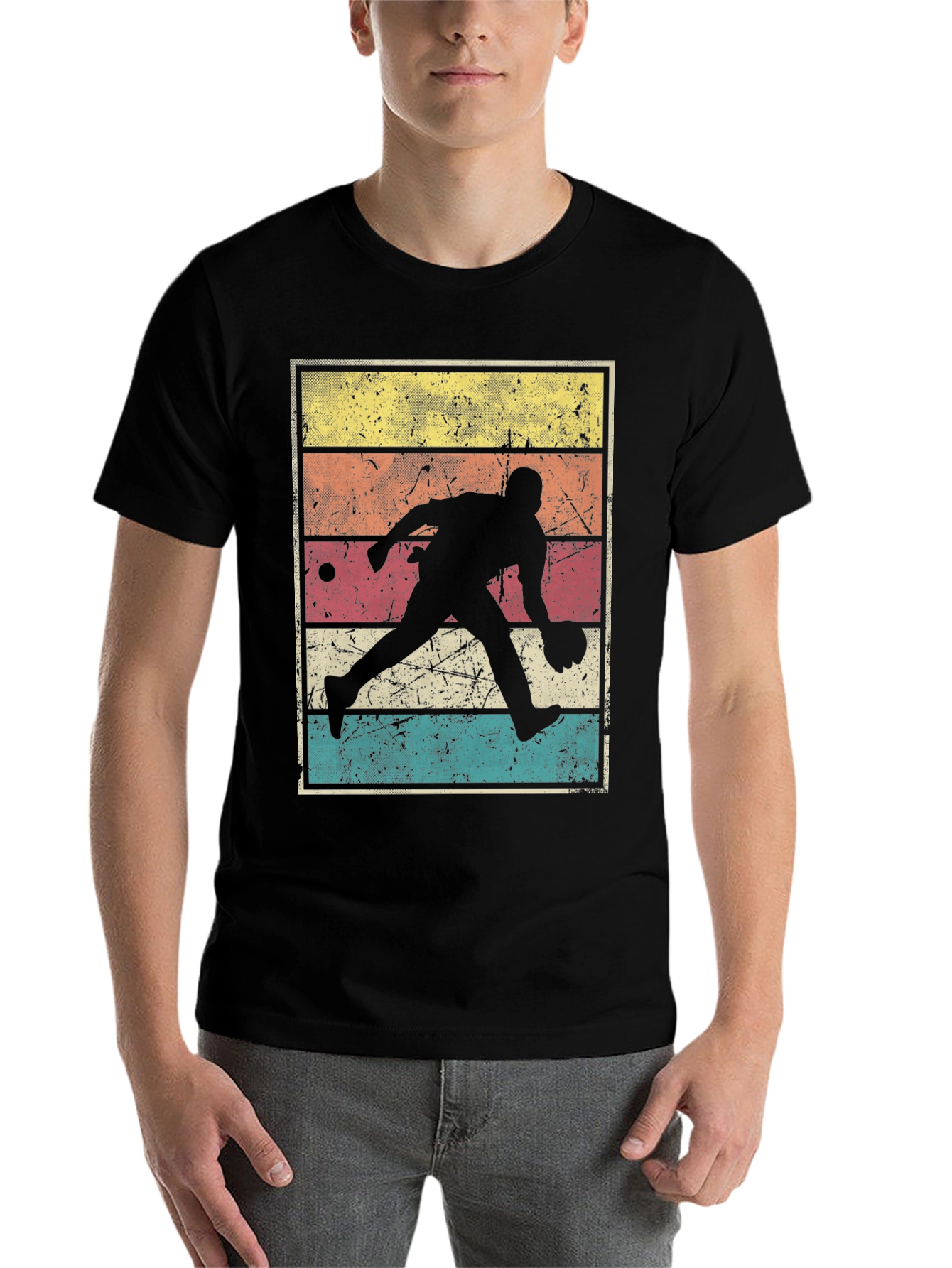 Black Retro Bowling T-Shirt - Vintage Style Strike! view 7