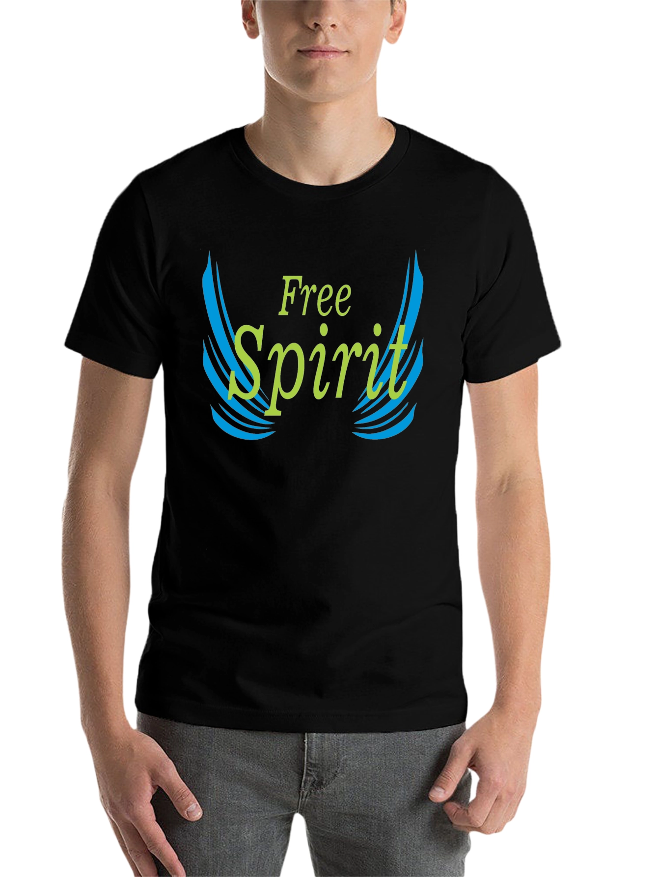 Black Free Spirit Graphic Tee - Black Cotton Blend view 7