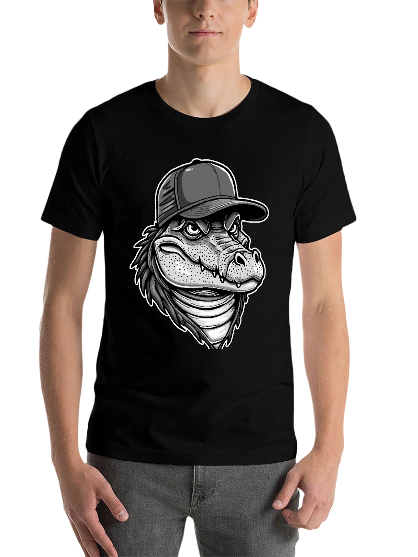 Black Alligator Graphic Tee view 7