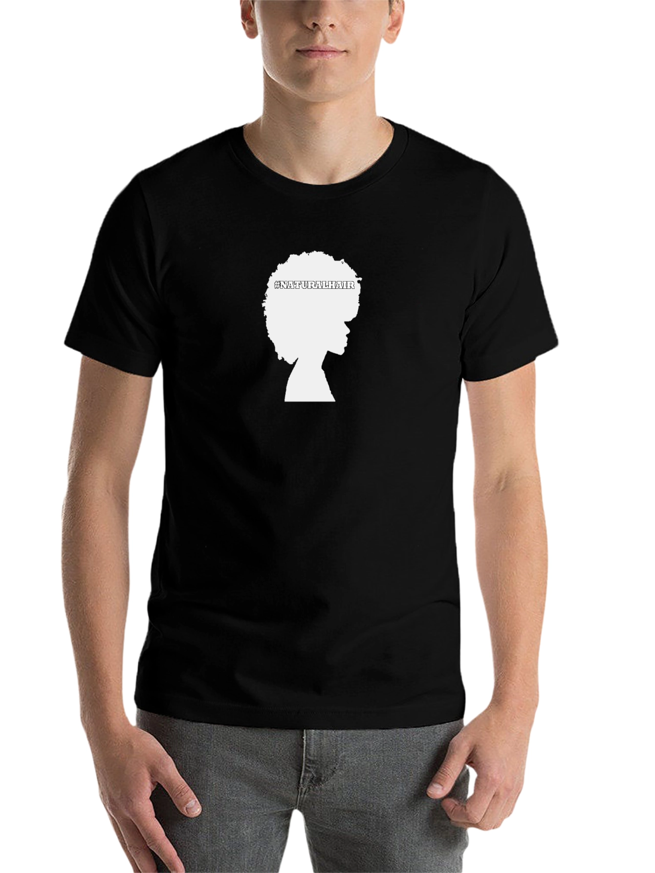 Black Natural Hair T-Shirt - Black Unisex Tee view 7