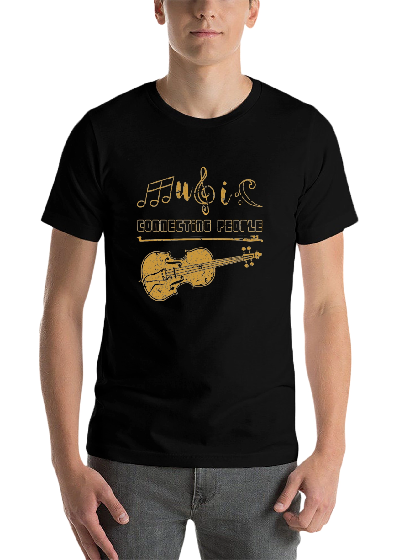 Black Music Connecting People Violin Graphic Tee view 7