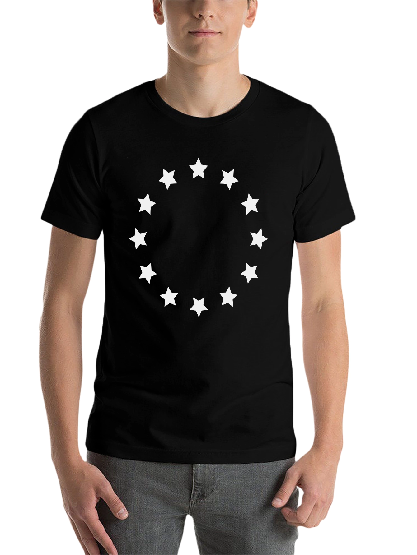 Black Stars Circle Black T-Shirt view 7