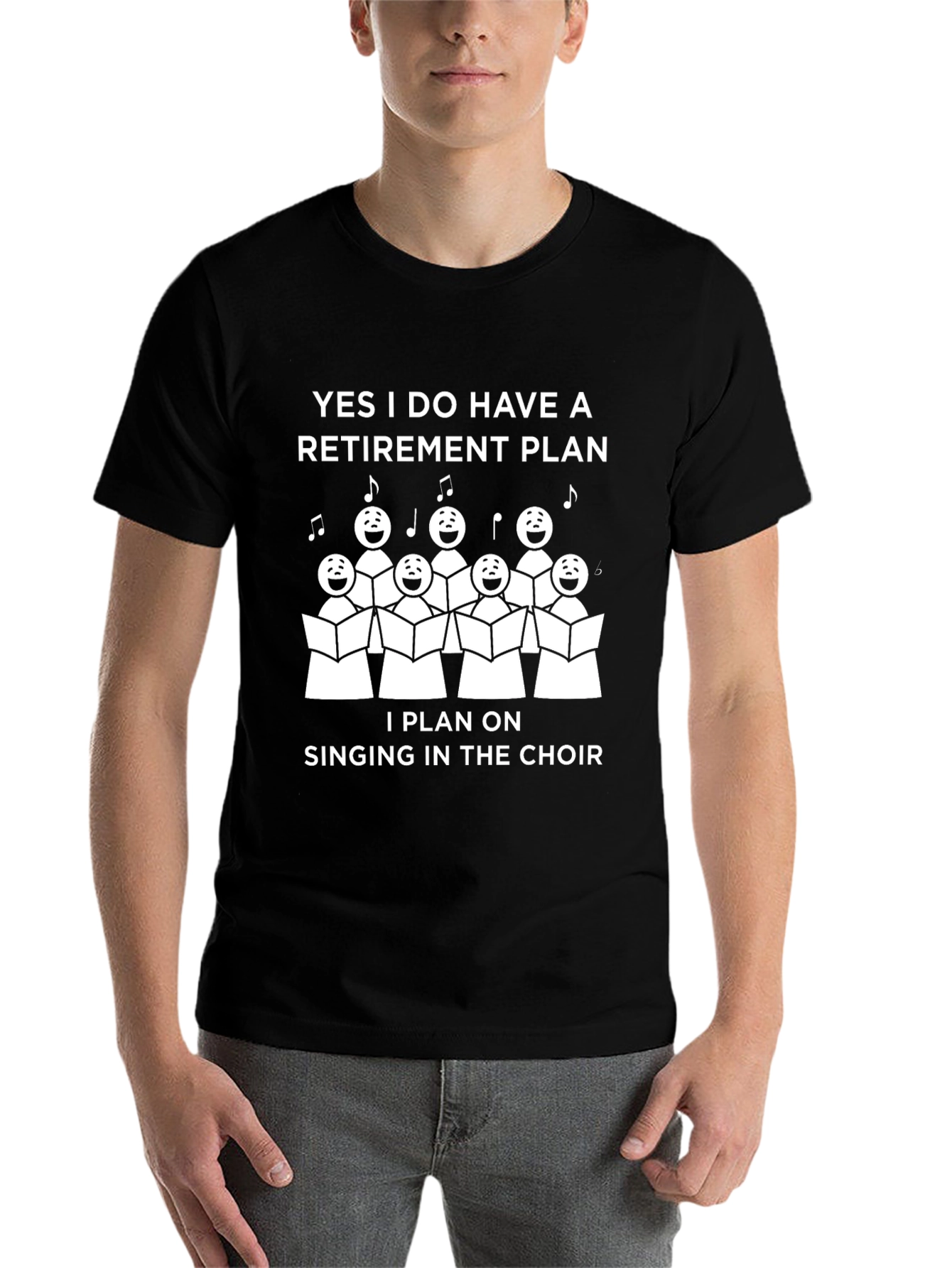 Black Retirement Plan Singing Choir T-Shirt view 7