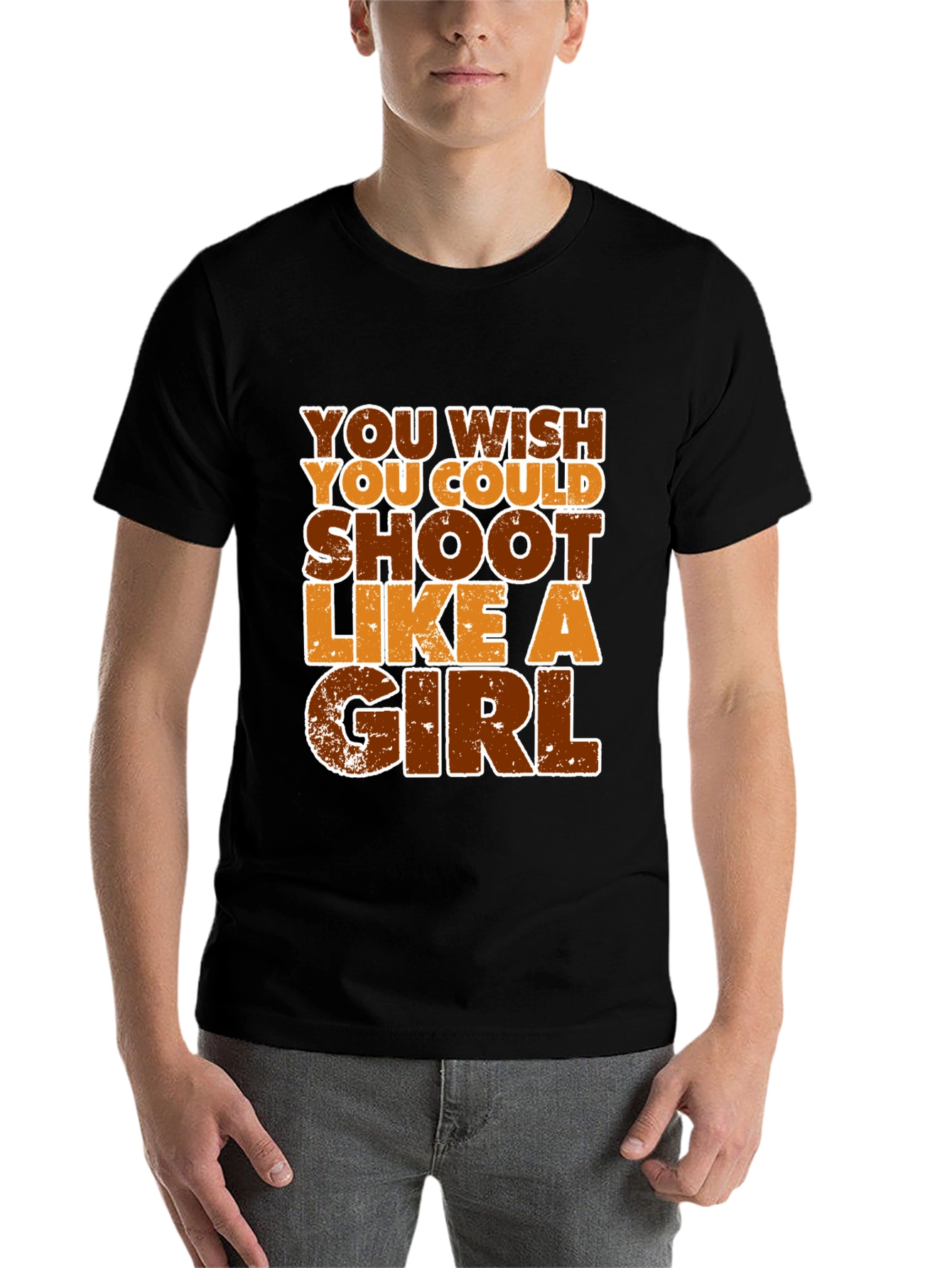 Black You Wish You Could Shoot Like A Girl Graphic T-Shirt view 7