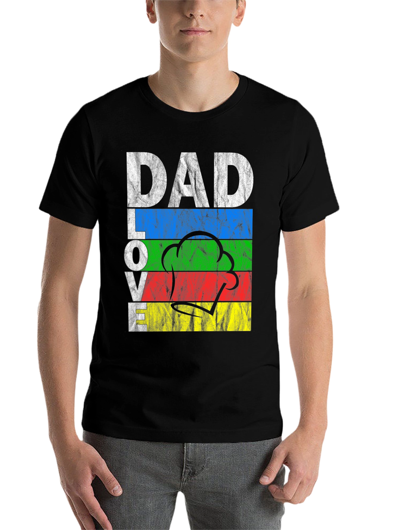Black Dad Love Cooking T-Shirt view 7