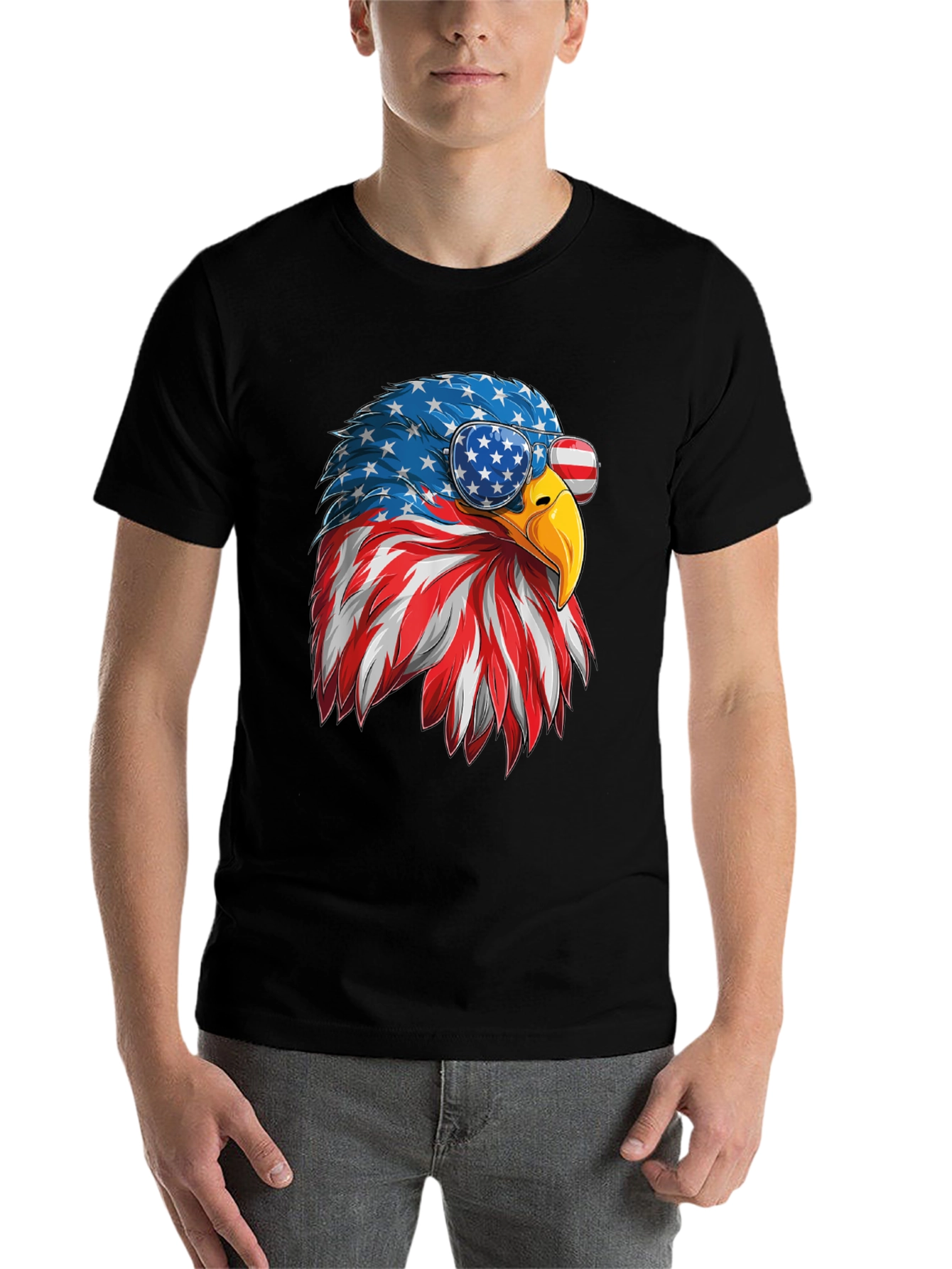 Black Patriotic Eagle Graphic Tee view 7