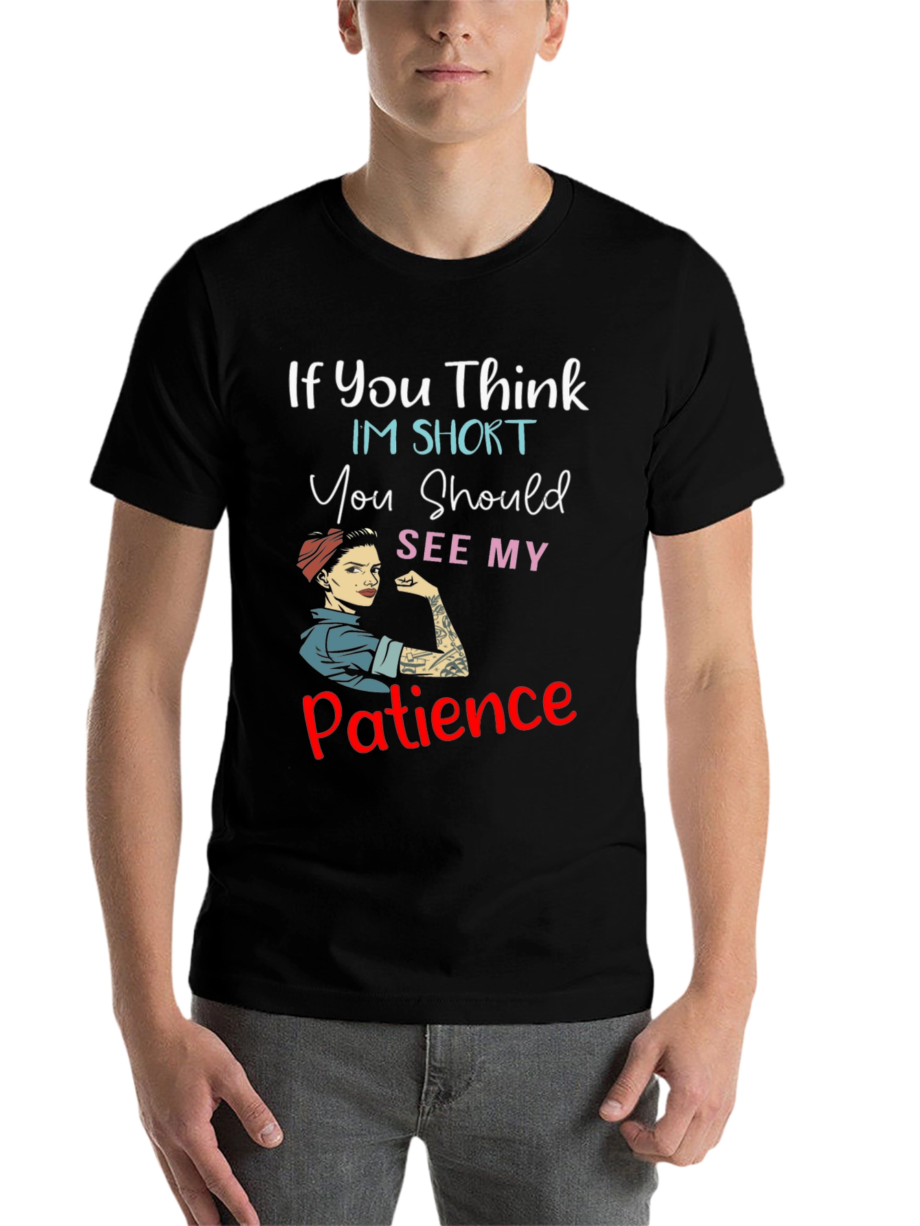 Black Funny Graphic Tee: My Patience T-Shirt view 7
