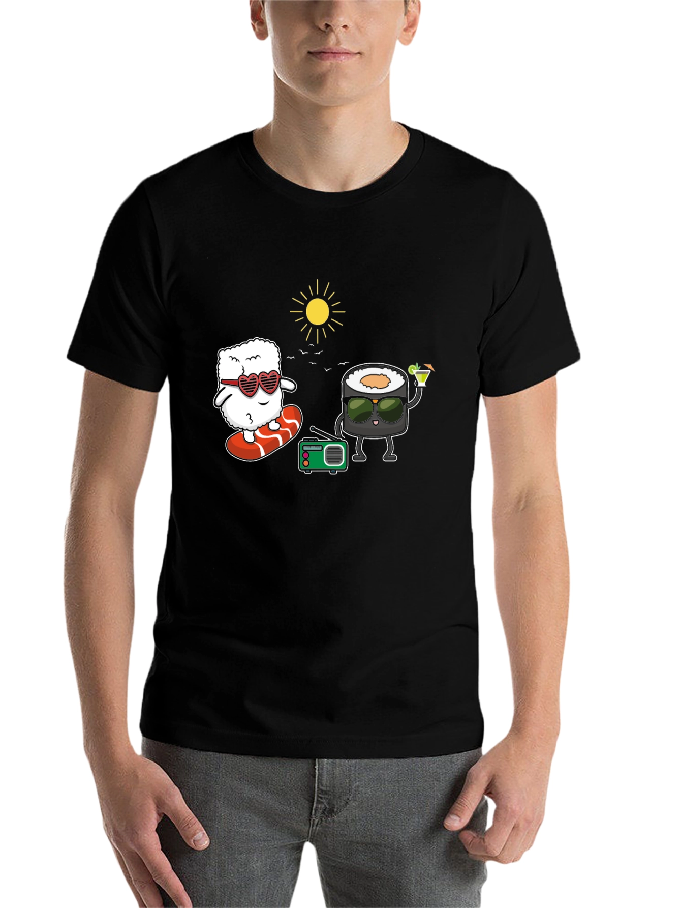 Black Sushi Fun T-Shirt - Beach Vibes view 7