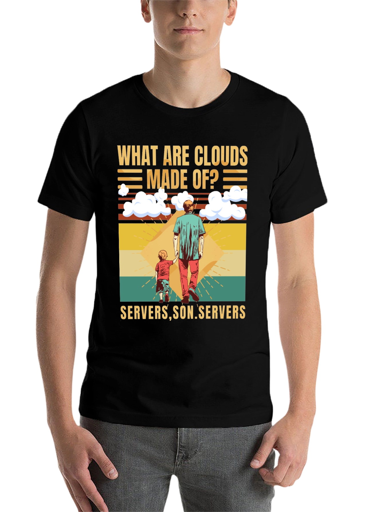 Black Cloud Made of Servers Funny T-Shirt view 7