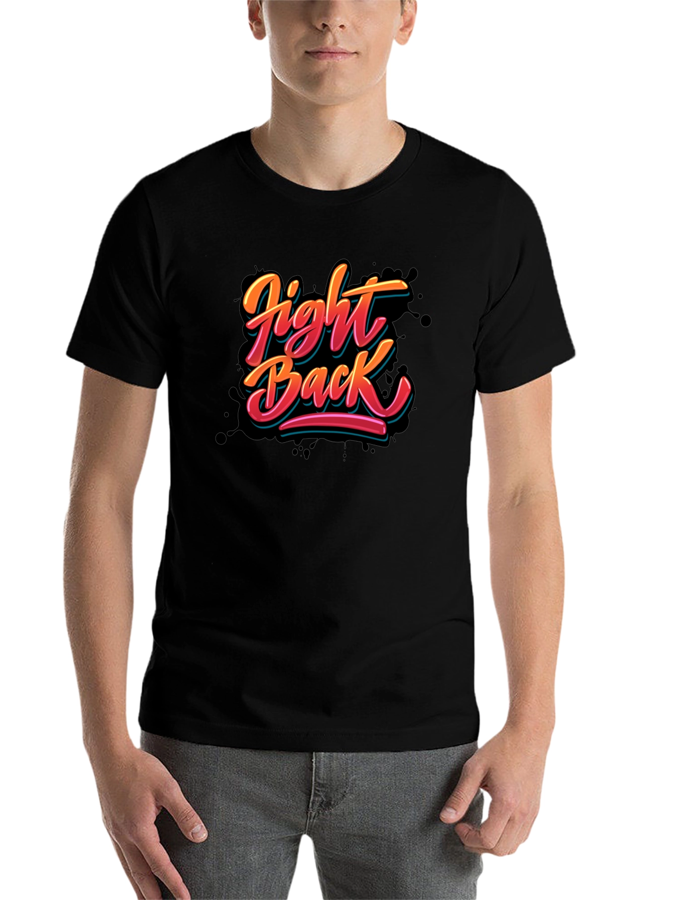 Black Fight Back Graphic T-Shirt - Bold Statement Tee view 7
