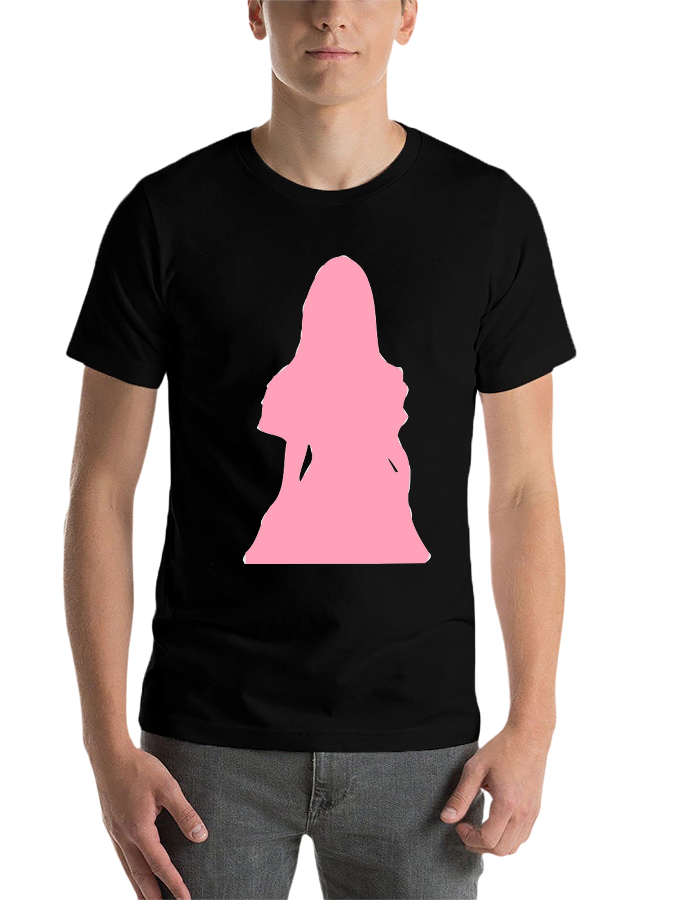 Black Pink Silhouette Graphic T-Shirt - Black view 7