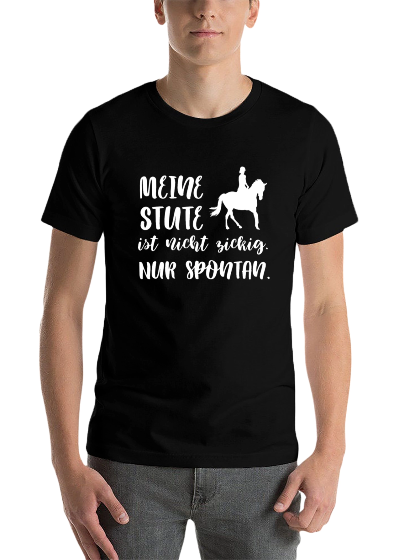 Black Funny Horse Riding T-Shirt - Meine Stute view 7