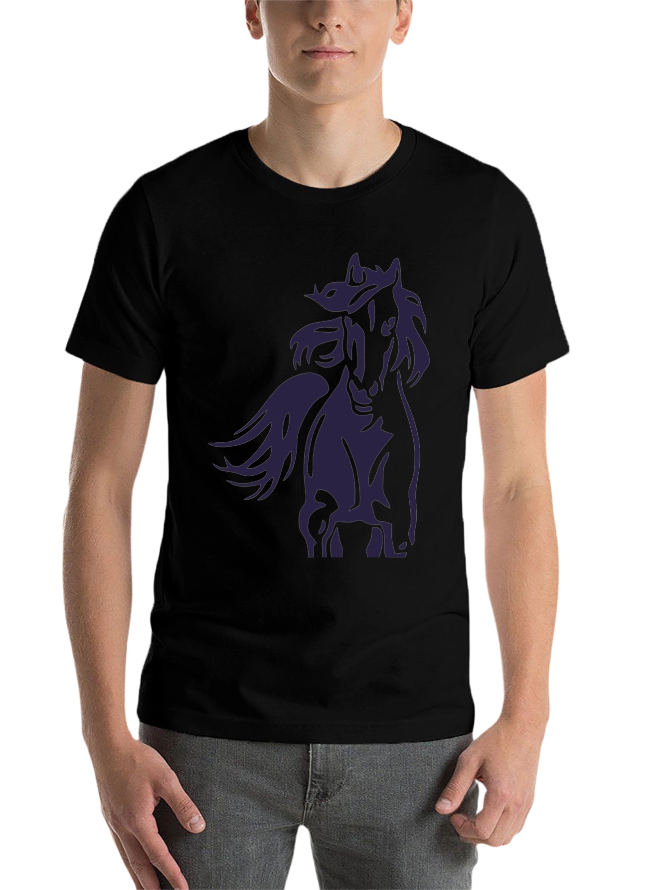 Black Black Horse Graphic T-Shirt - Stylish Men's Tee view 7