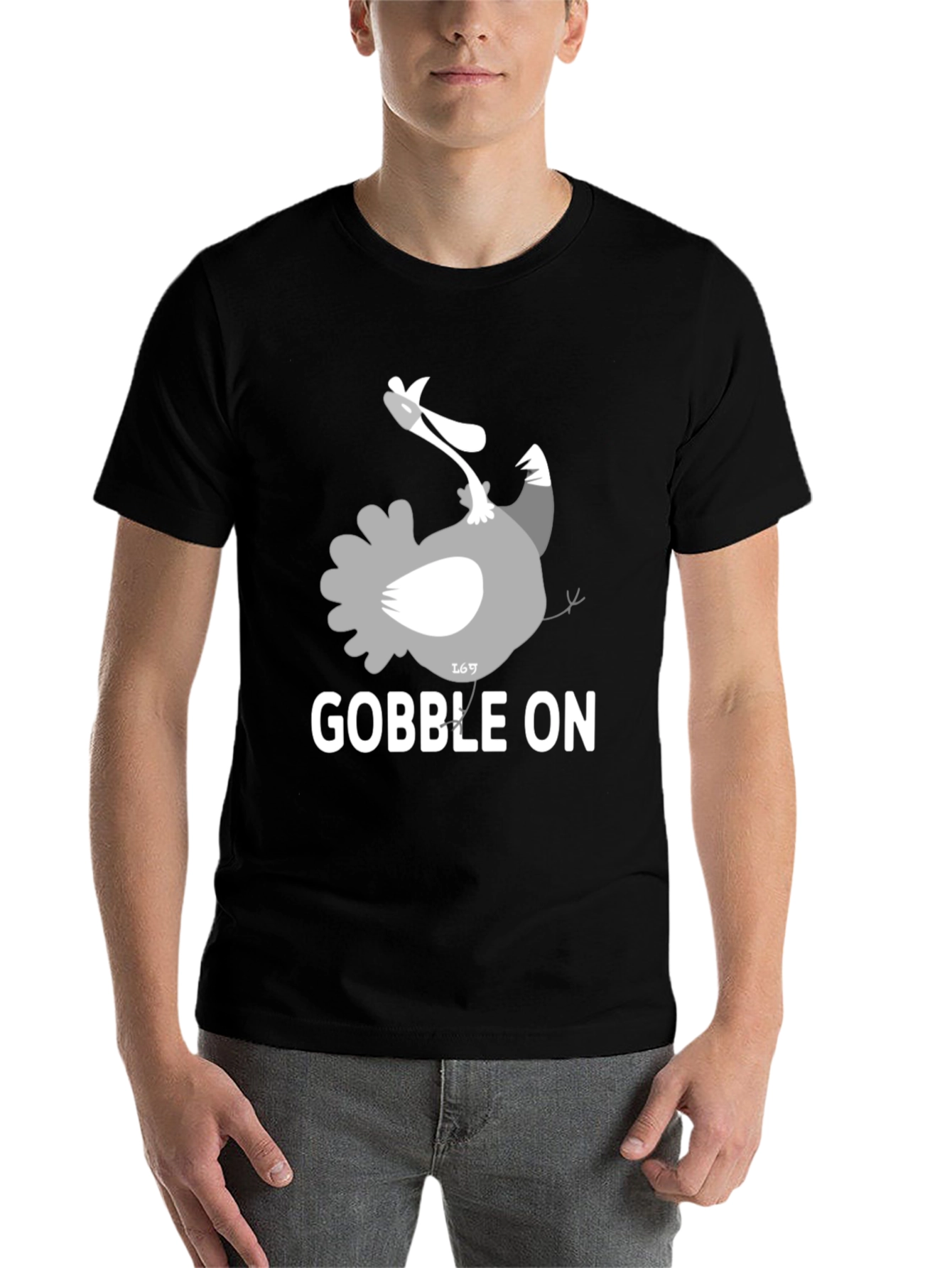 Black Gobble On Turkey Graphic Tee view 7