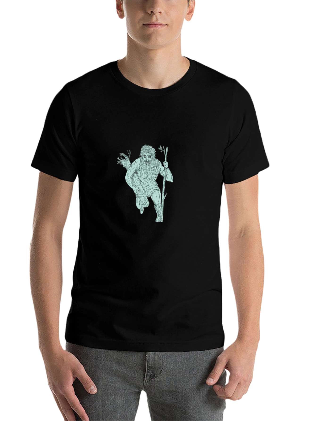 Black Mythical Forest Man T-Shirt view 7