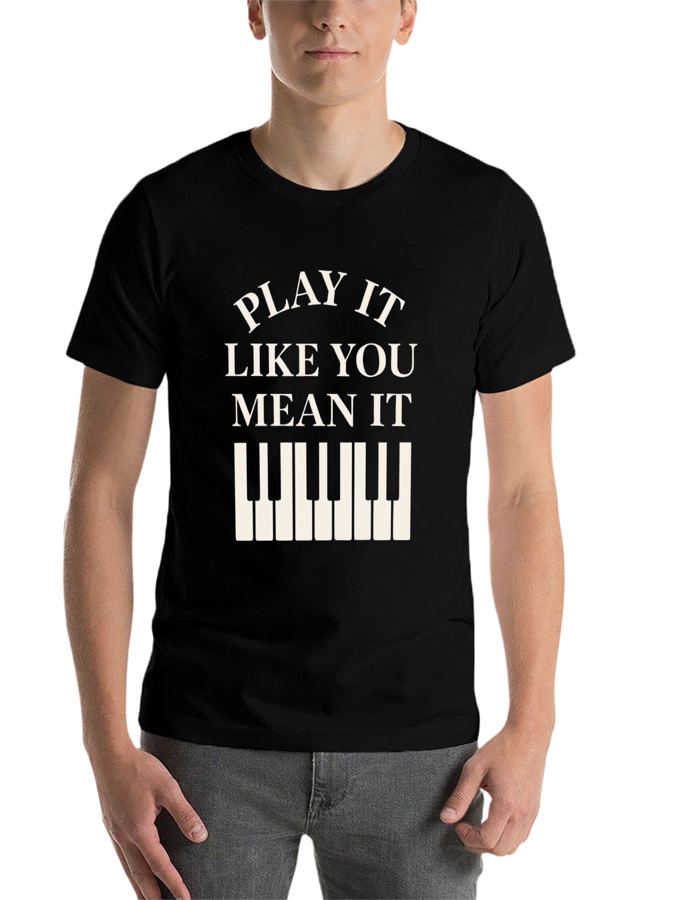 Black Play It Like You Mean It Piano T-Shirt view 7
