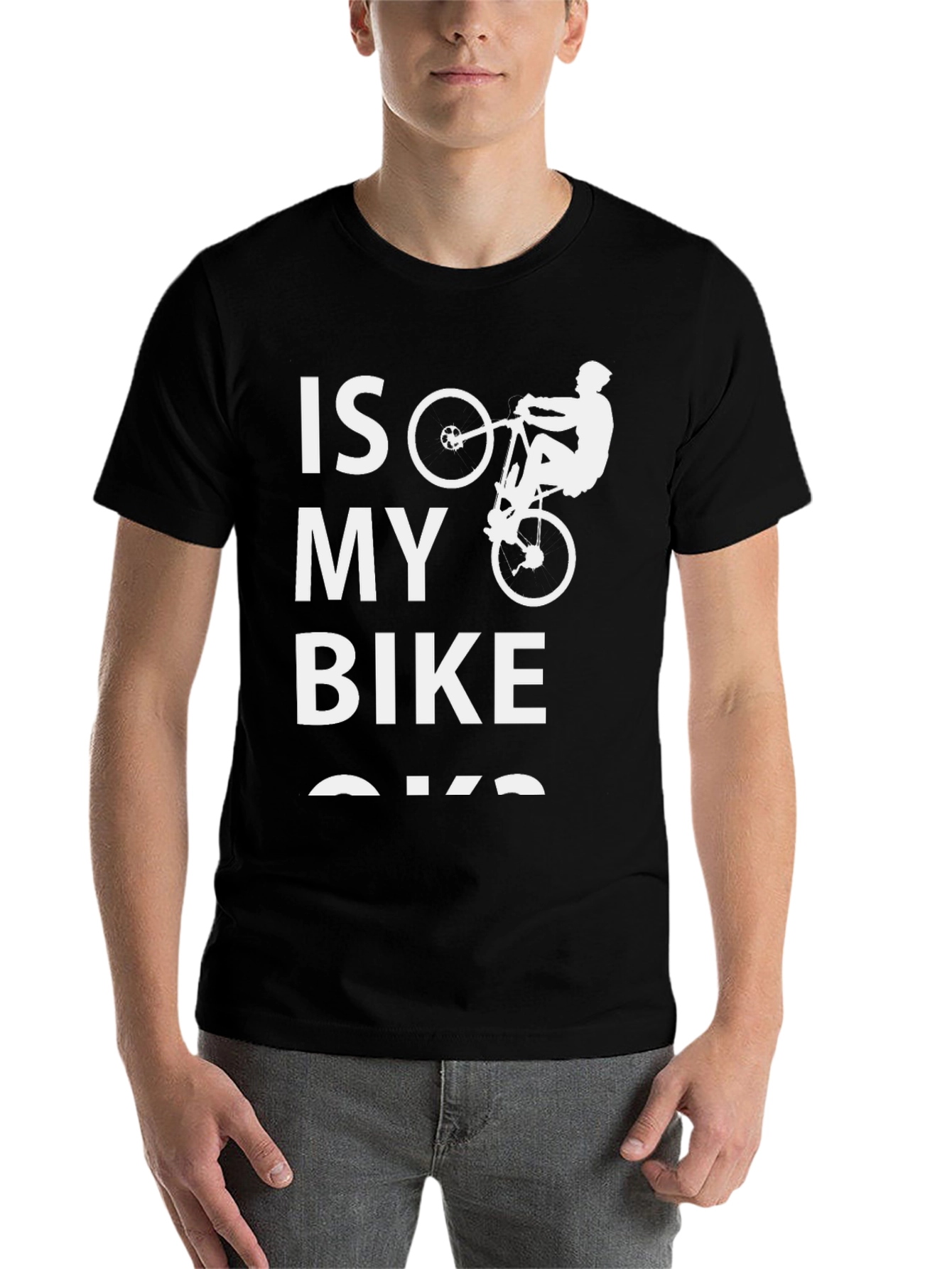 Black Is My Bike OK T-Shirt - Funny Cycling Tee view 7