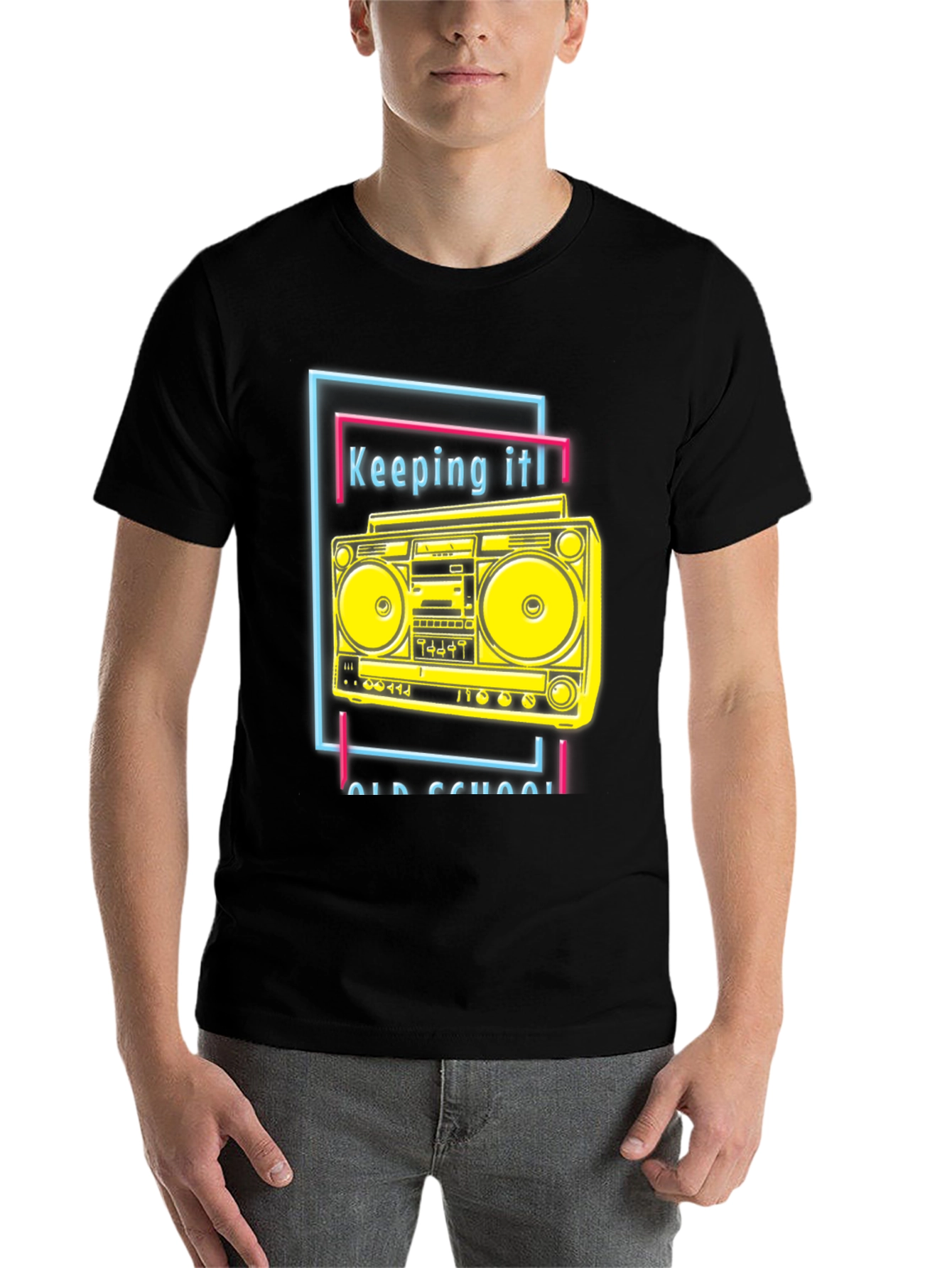 Black Retro Boombox Graphic Tee - Keeping It Old School view 7
