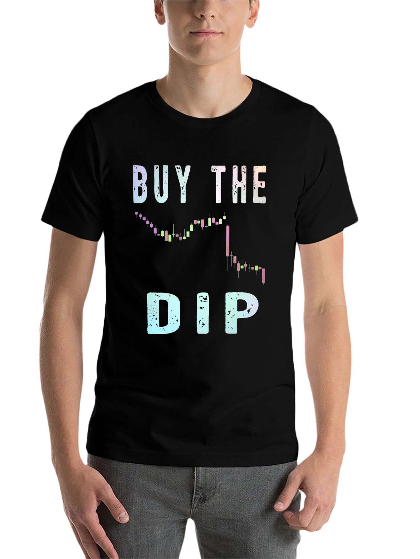 Black Buy the Dip T-Shirt - Crypto Investor Apparel view 7