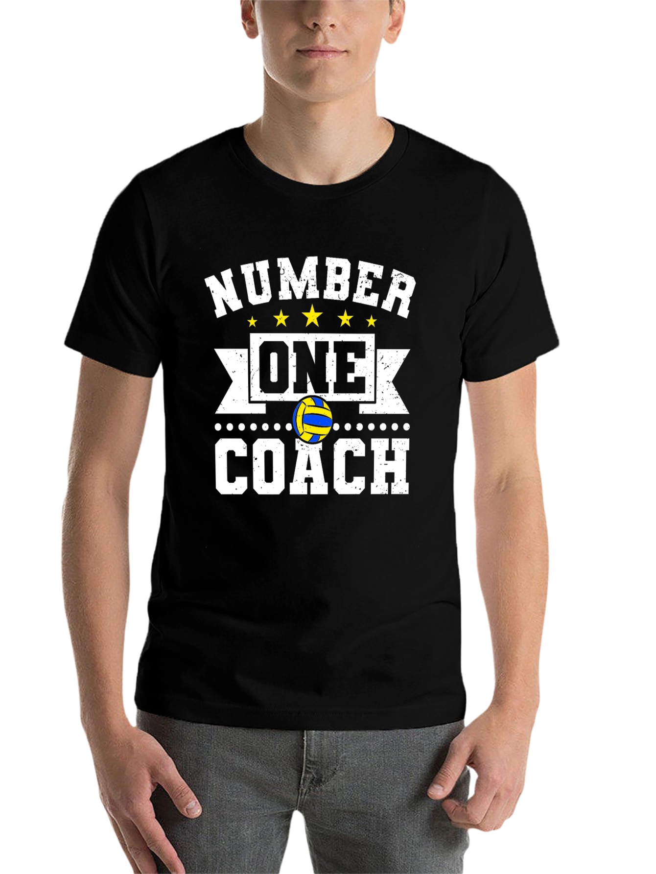 Black Number One Coach Volleyball T-Shirt view 7