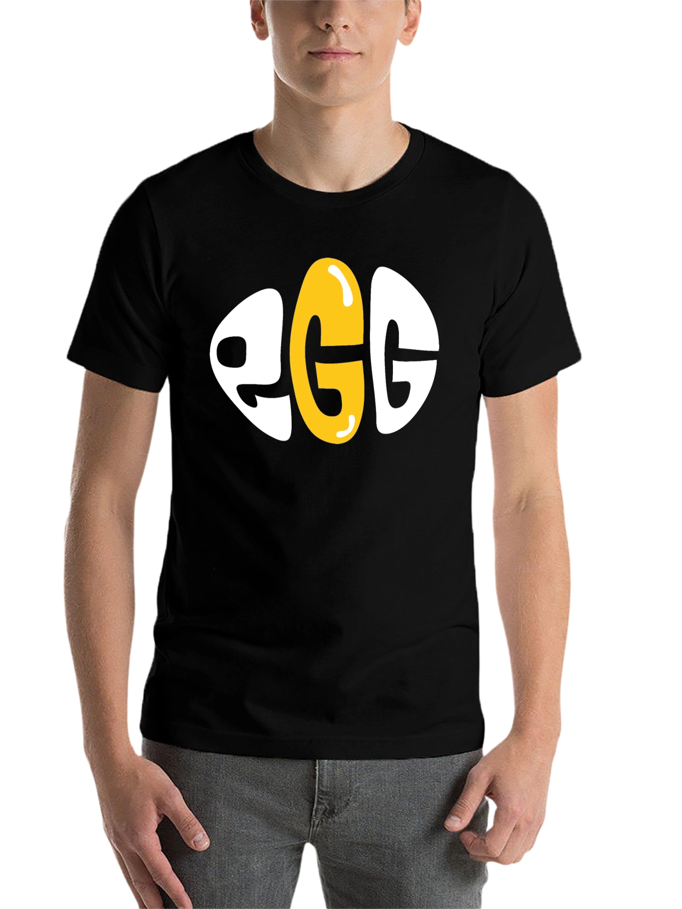 Black Egg Graphic Novelty T-Shirt - Unisex view 7