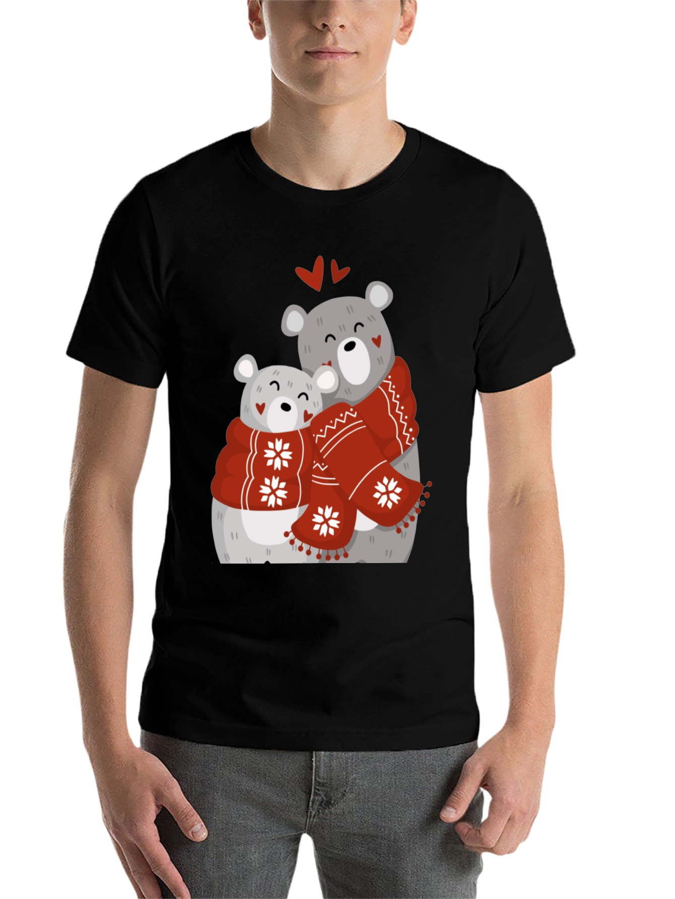 Black Bear Hug Graphic T-Shirt view 7