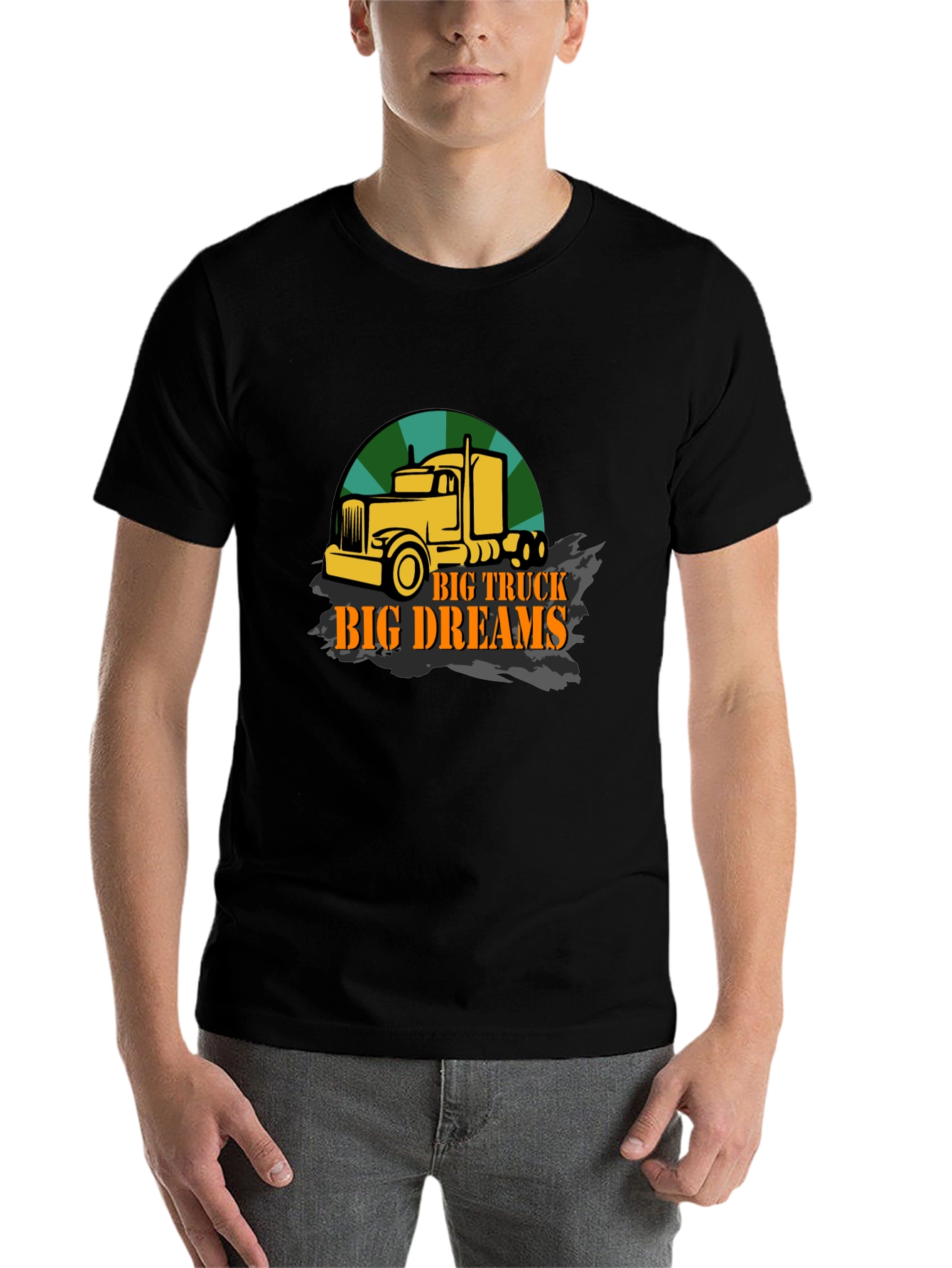 Black Big Truck Big Dreams Black Graphic T-Shirt view 7