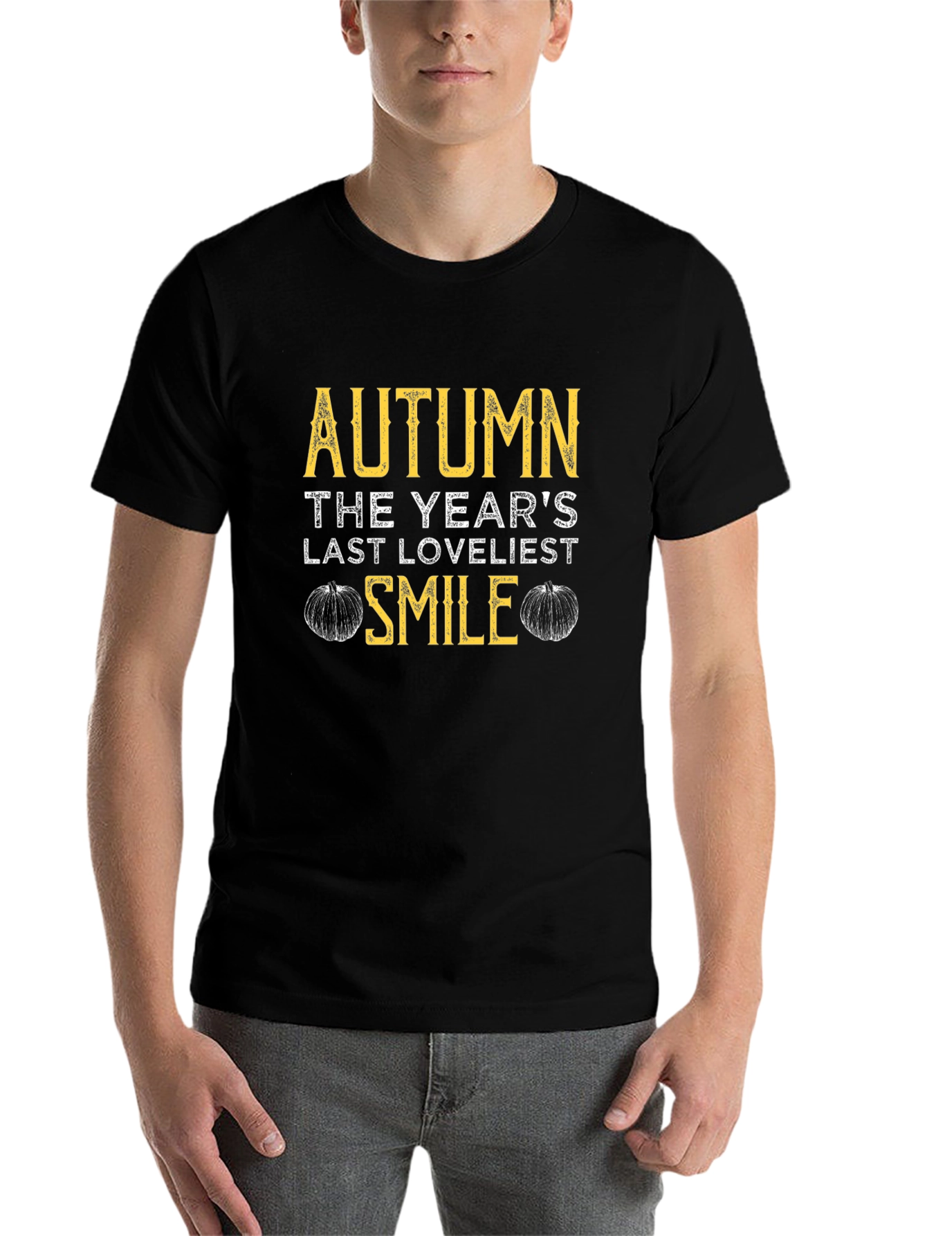 Black Autumn's Last Loveliest Smile Graphic Tee view 7