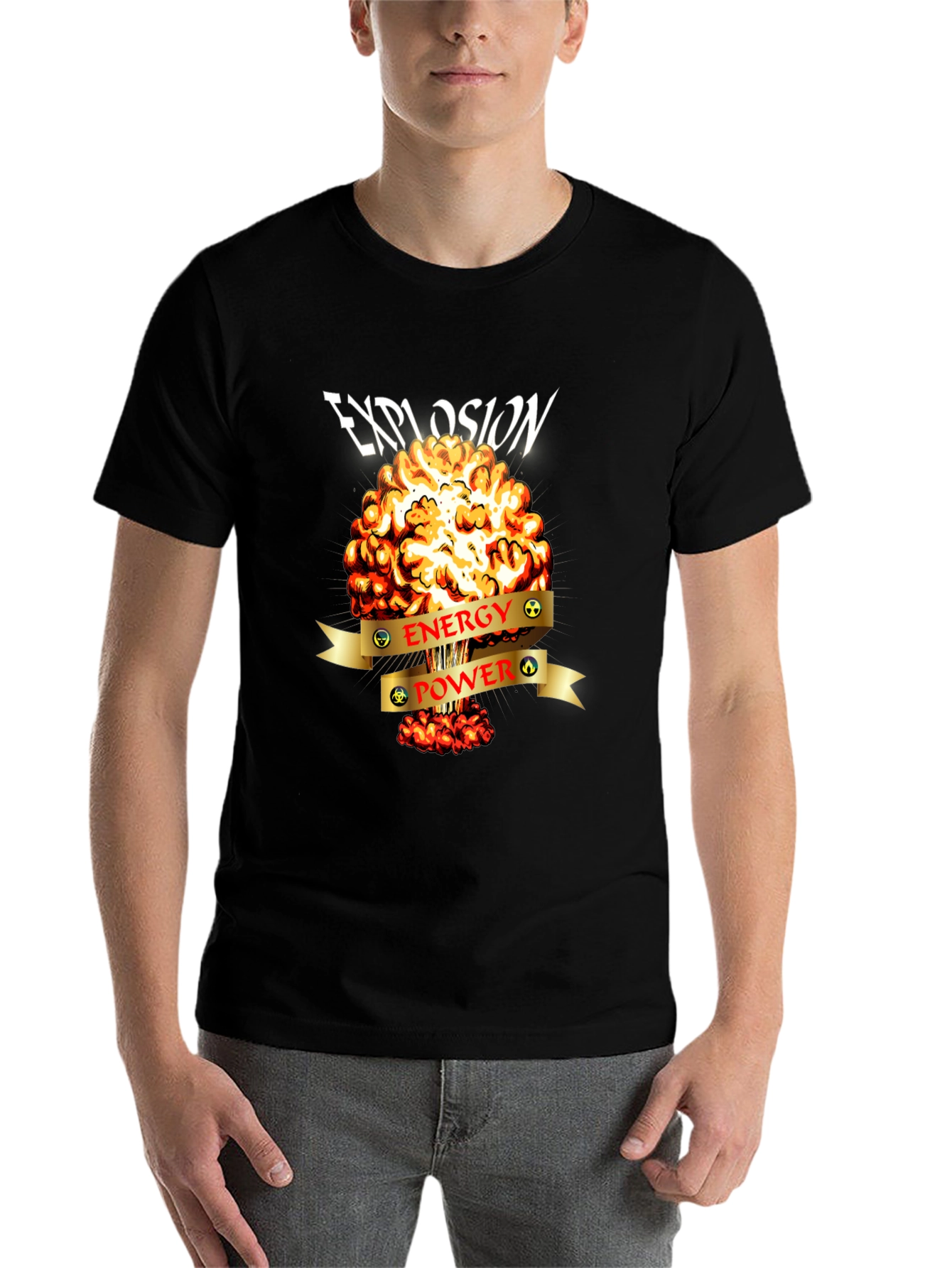 Black Explosion Energy Power Graphic Tee view 7